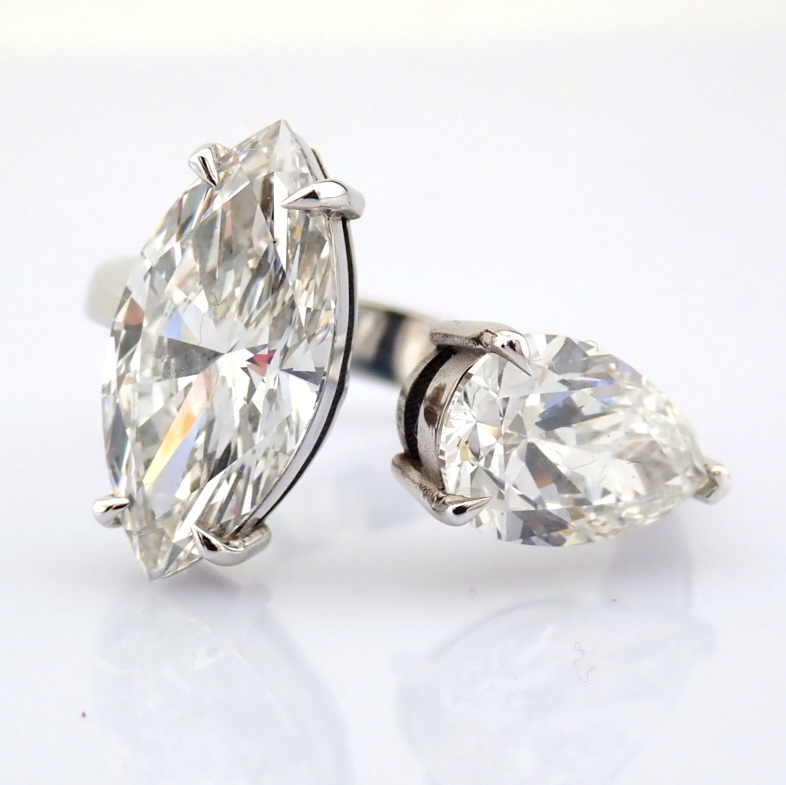 Marquise Cut Lab-Grown Diamond Ring - 4.9 Total Carat (IGI Certified)