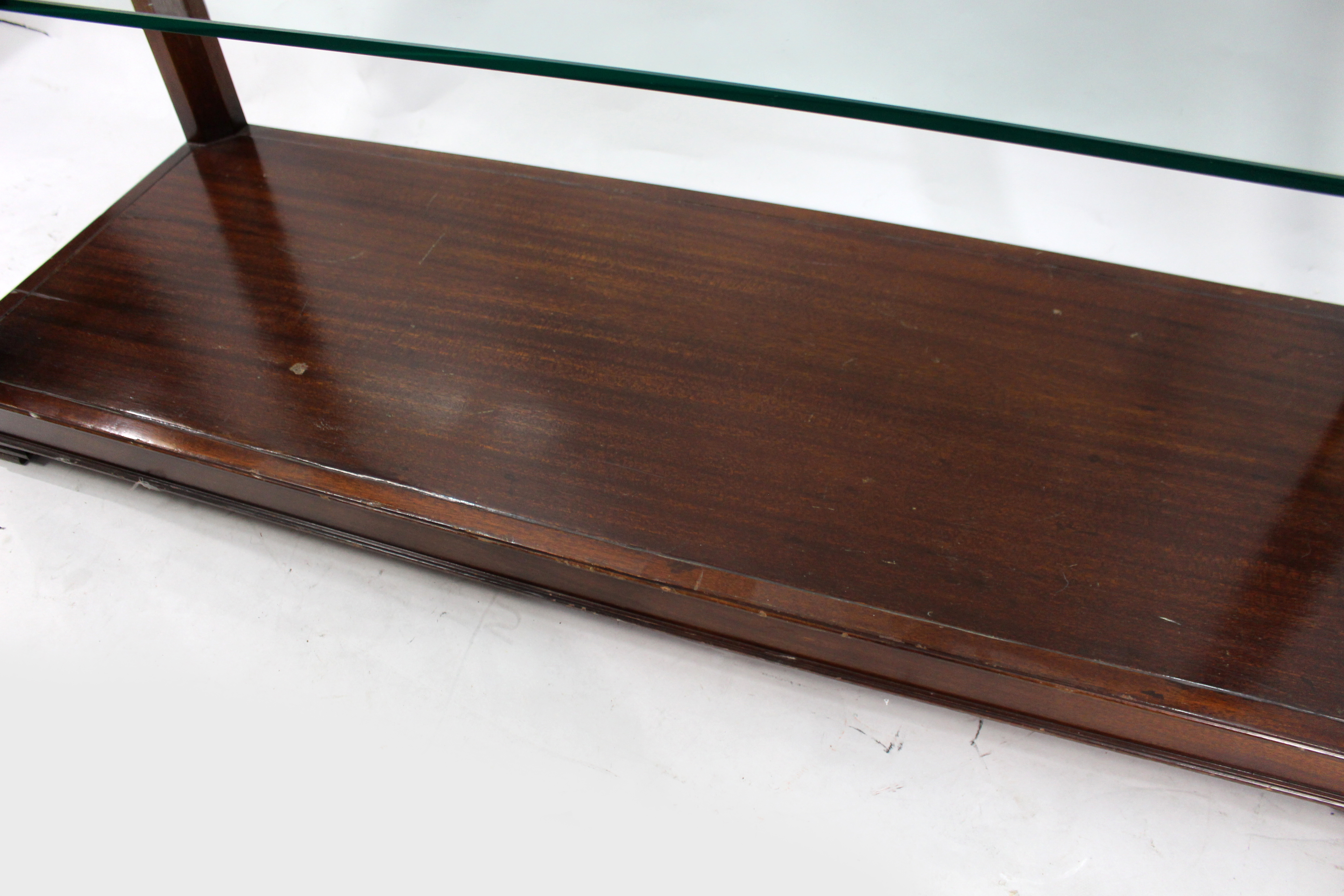Pair of Large Vintage Chinese Chippendale Style Mahogany Display Shelves