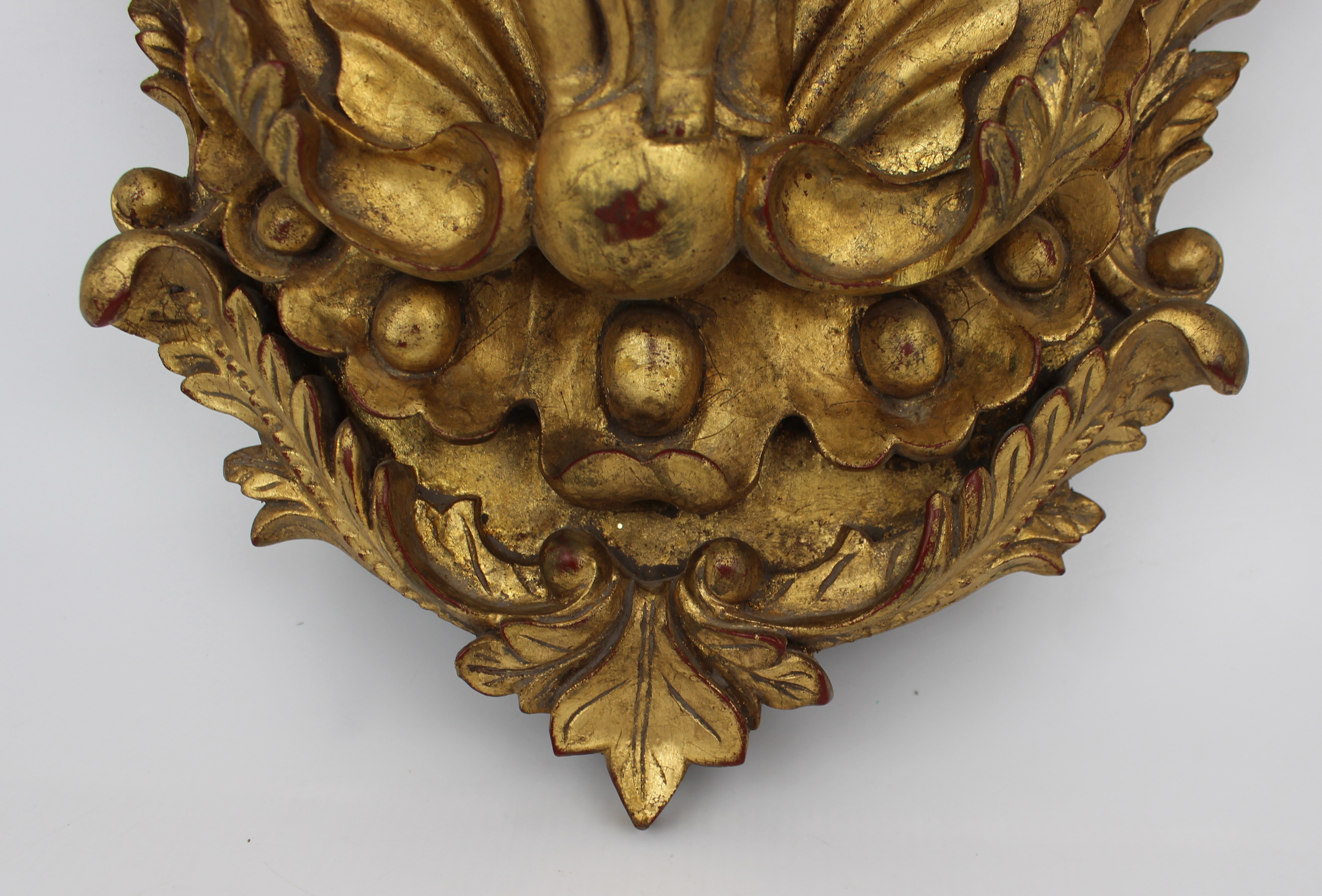 Pair of Carved Giltwood Wall Brackets with Cherub Motifs