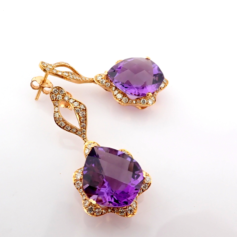 Natural Diamond 18K Rose/Pink Gold Earring