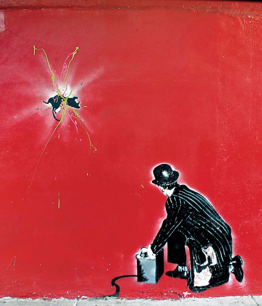 Nick Walker (b1969) Mind Your Rat Print By Vandal, 50x50cm, Framed, Glazed Print of Wall Mural, 2008