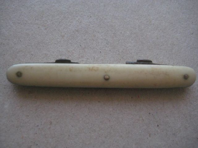 Antique French Bone Hafted Twin Bladed Penknife, c1900