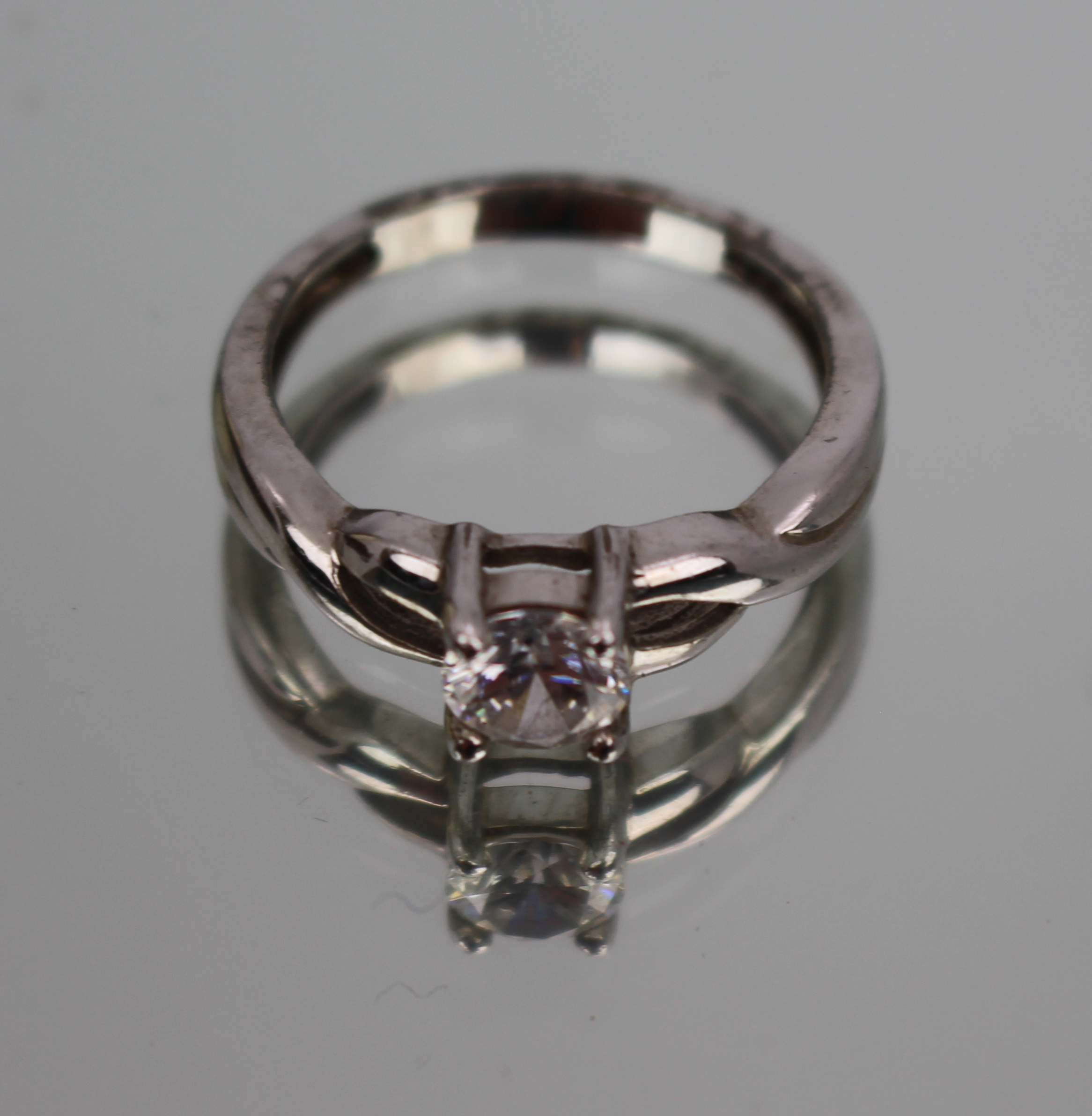Vintage Silver Solitaire Ring