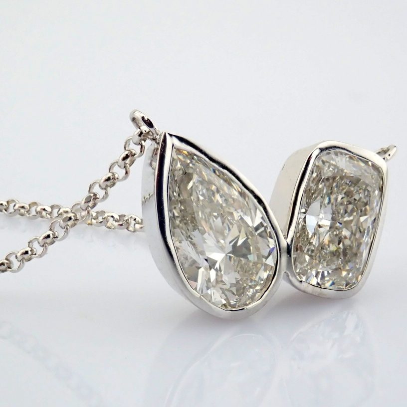 Cushion Cut Lab-Grown Diamond Necklace - 2.56 Total Carat (IGI Certified)