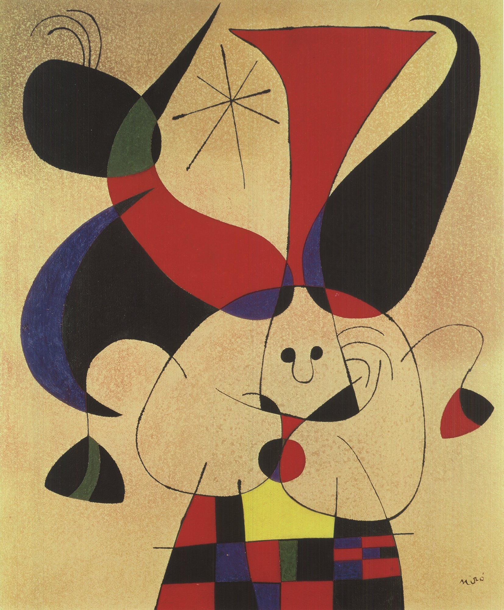 Joan Miro 'The Bird Plunges Towards The Lake Where .....