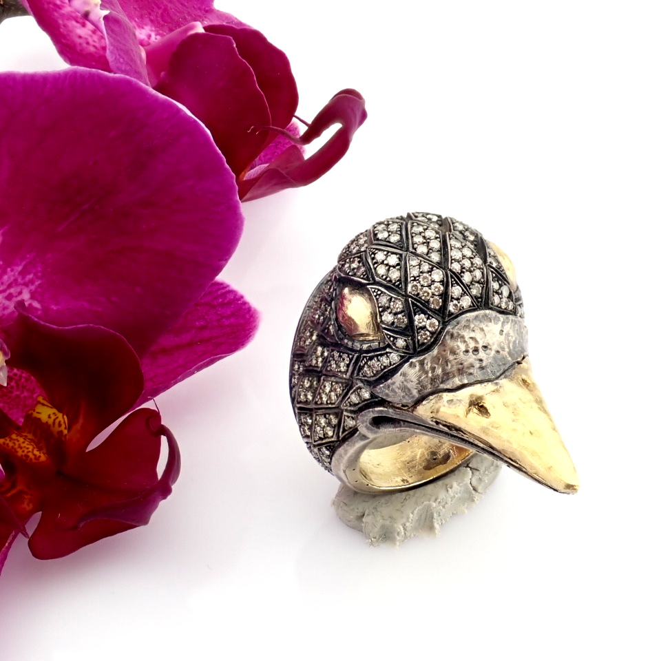 Natural Diamond 18K Yellow Gold Ring