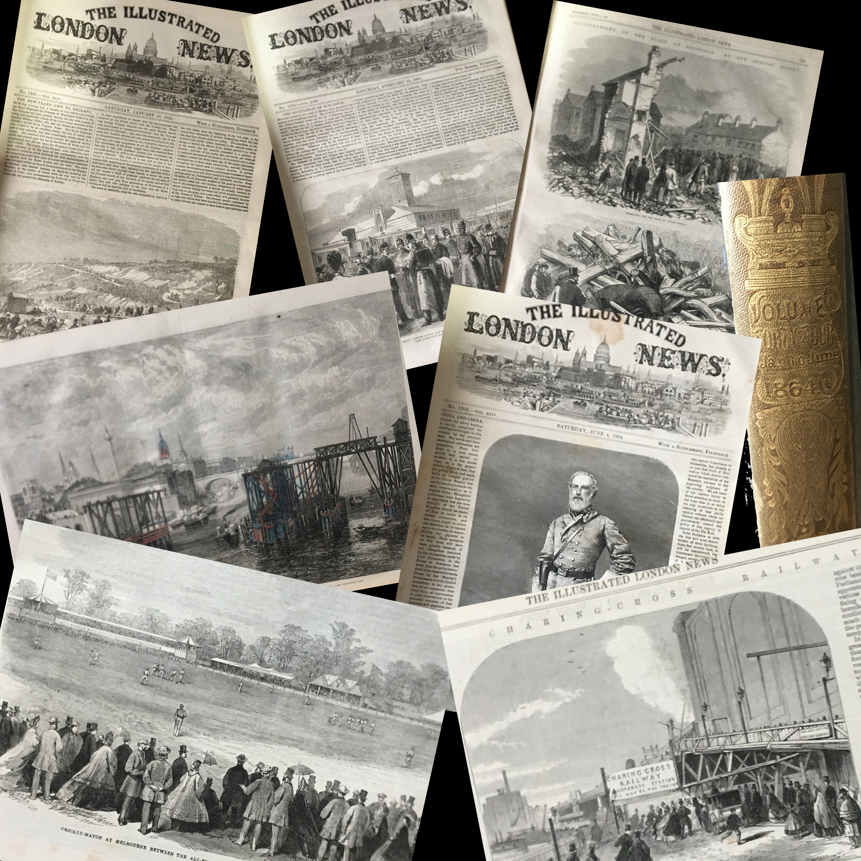 Illustrated London News Antique Bound  Jan-June 1864 Over 600 Pages.