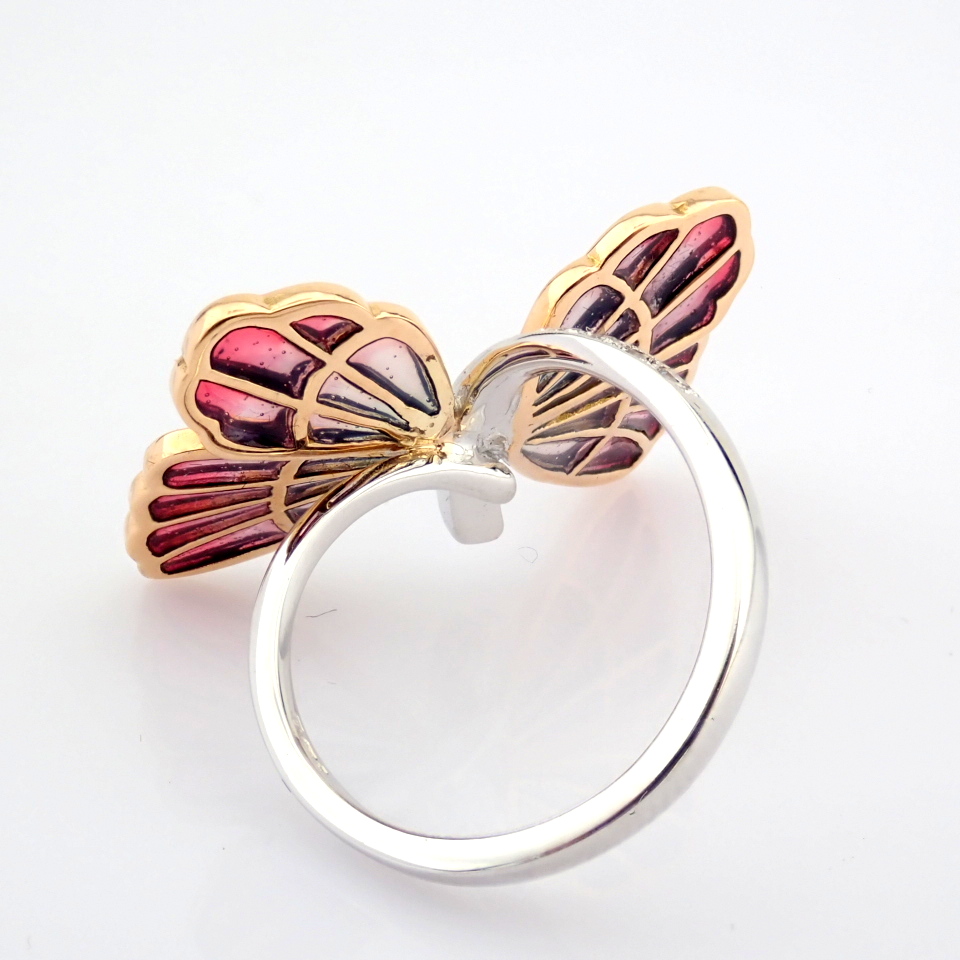 Natural Diamond 18K Rose & White Gold Ring