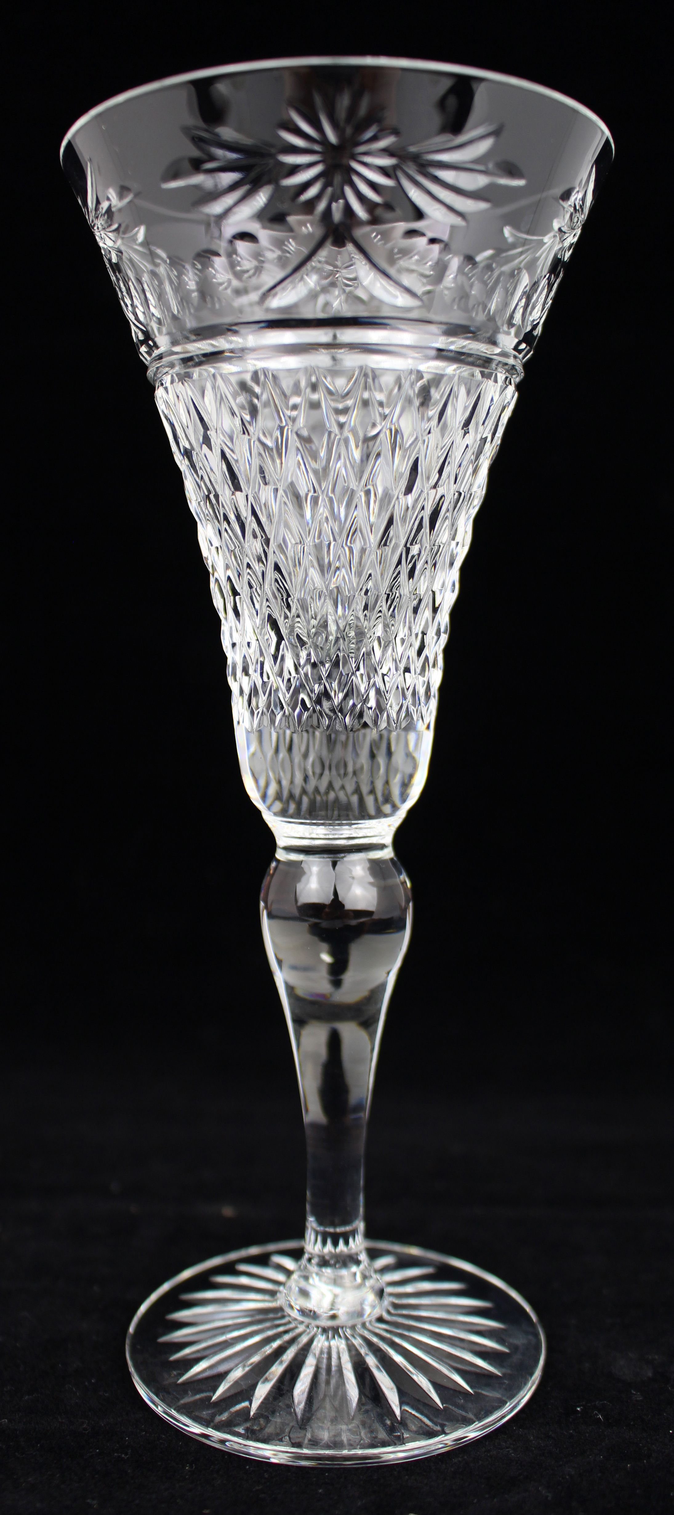 Set of 6 Fine Stuart Crystal Beaconsfield Cut Wine Glasses
