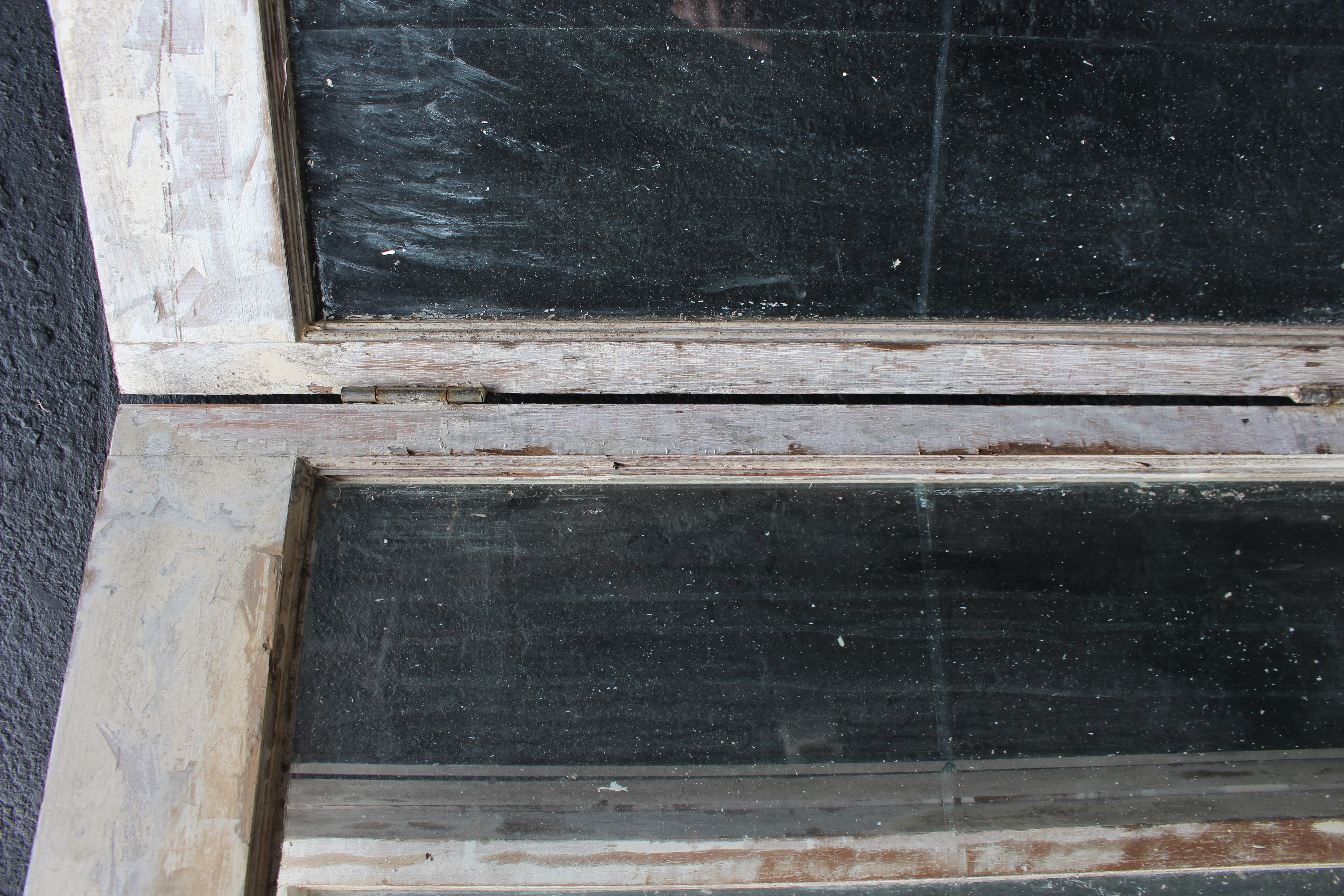 Set of 4 Vintage Carved Wood Bevelled Glazed Hinged Doors
