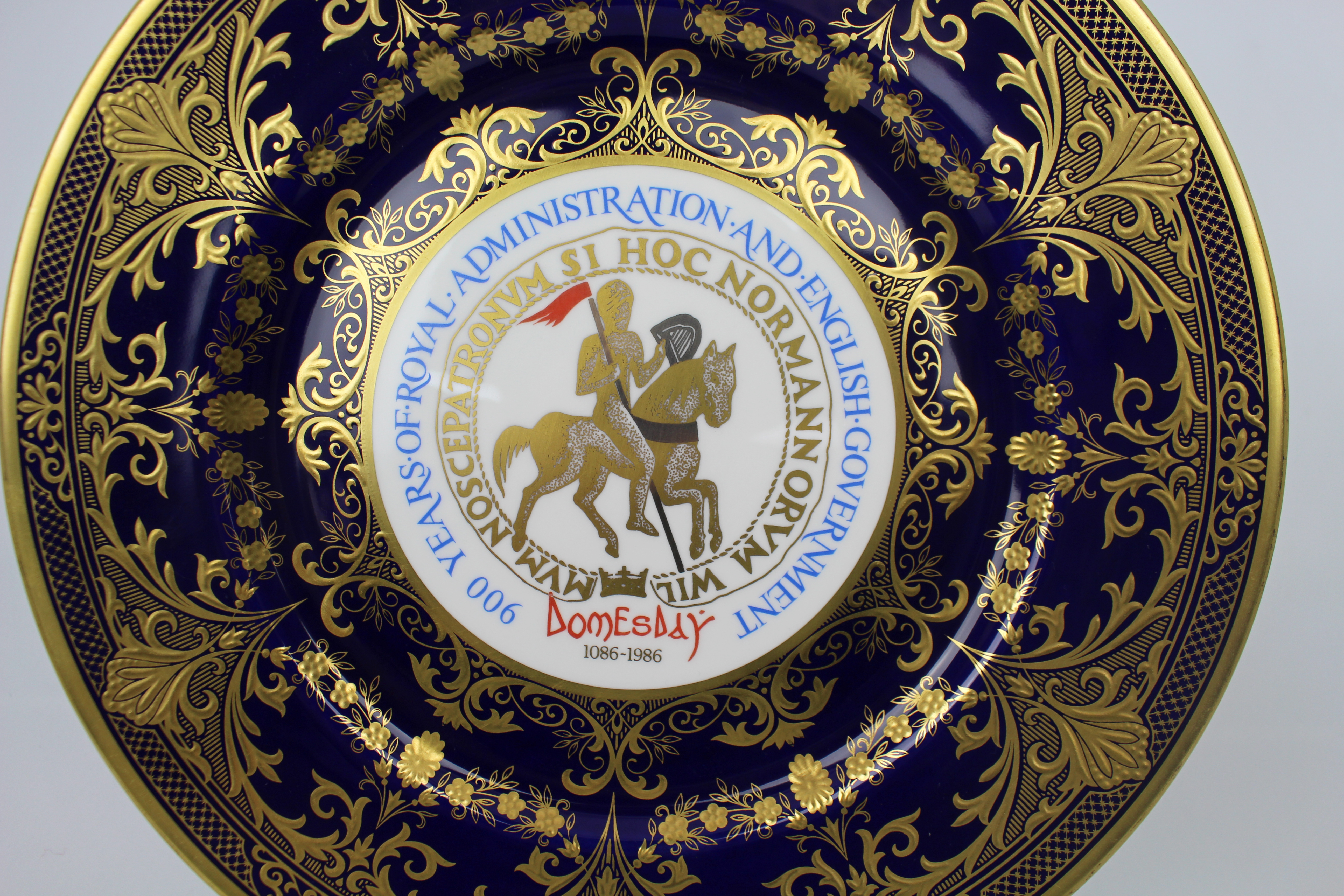 Caverswall Limited Edition "Domesday" Plate Cobalt Blue & Gilded