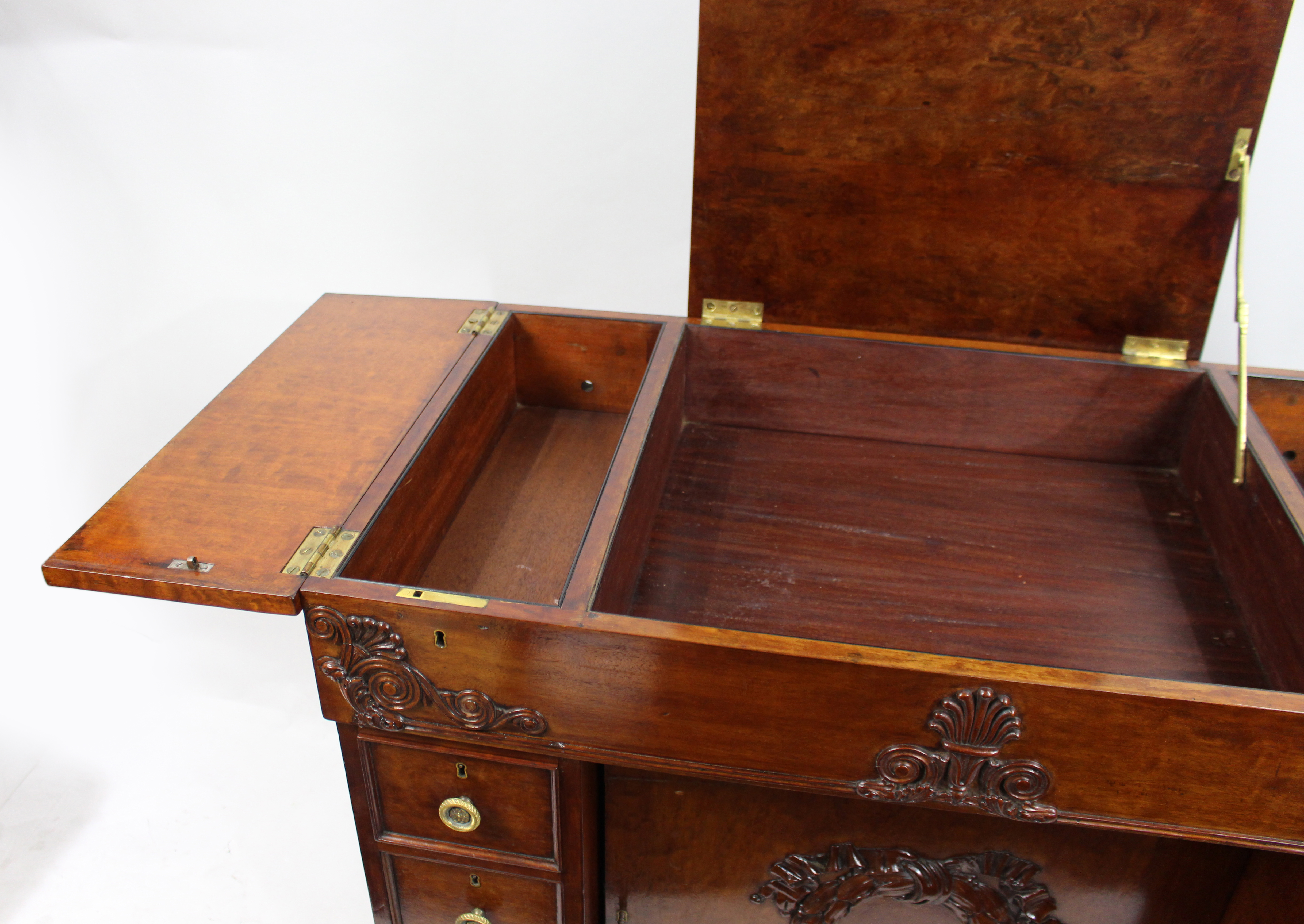 George III Mahogany Work Table with Carved Paw Feet, c.1790