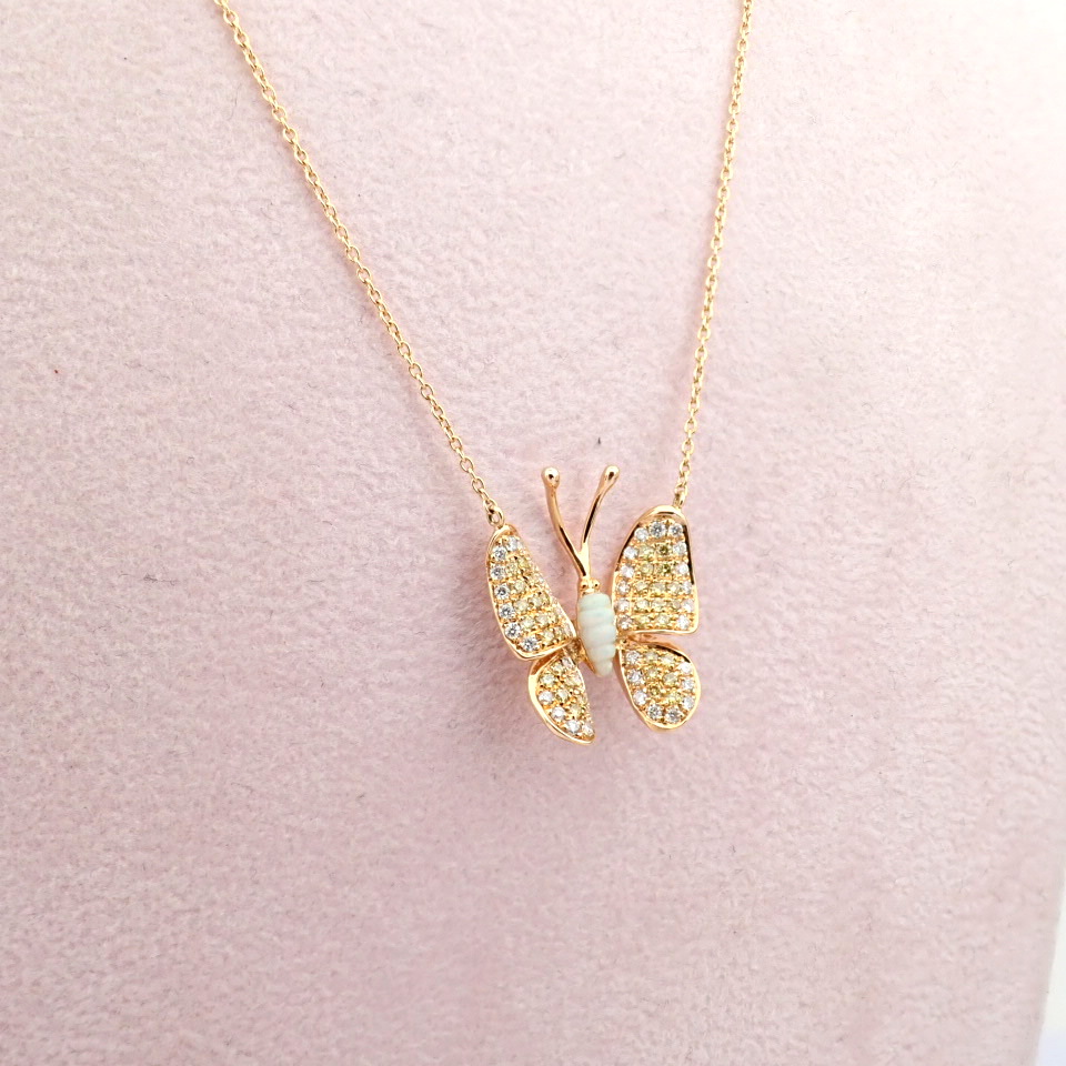 Natural Diamond 18K Rose/Pink Gold Necklace