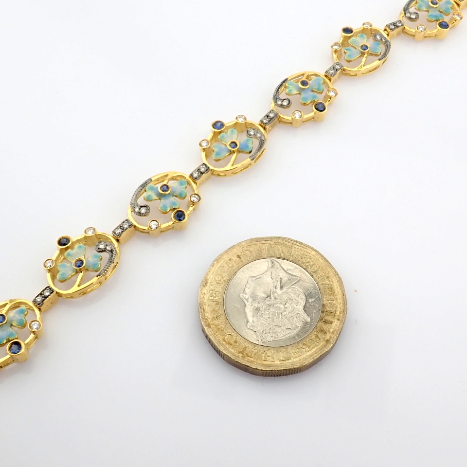 Natural Diamond 18K Yellow Gold Bracelet