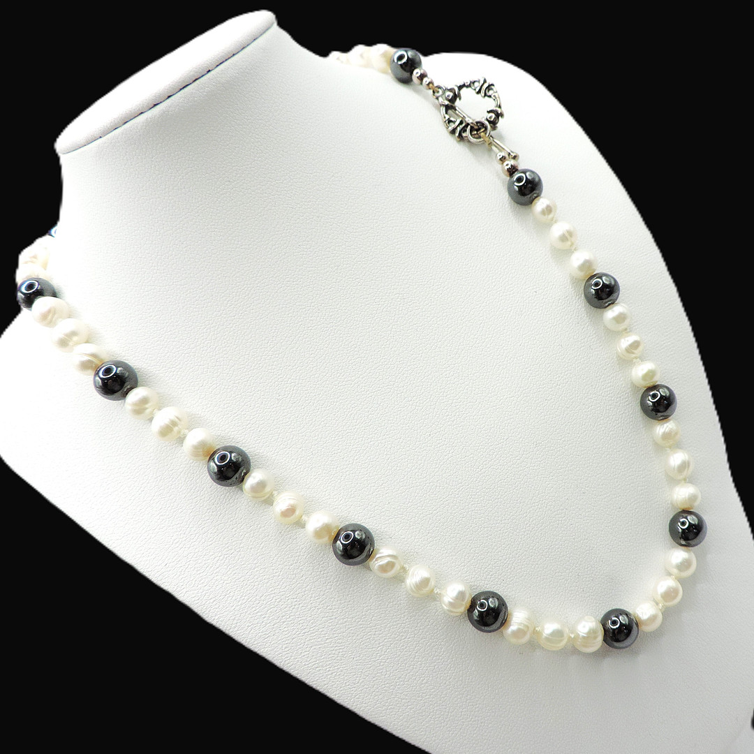 Cultured Pearl Necklace 925 Silver Clasp New With Gift Pouch