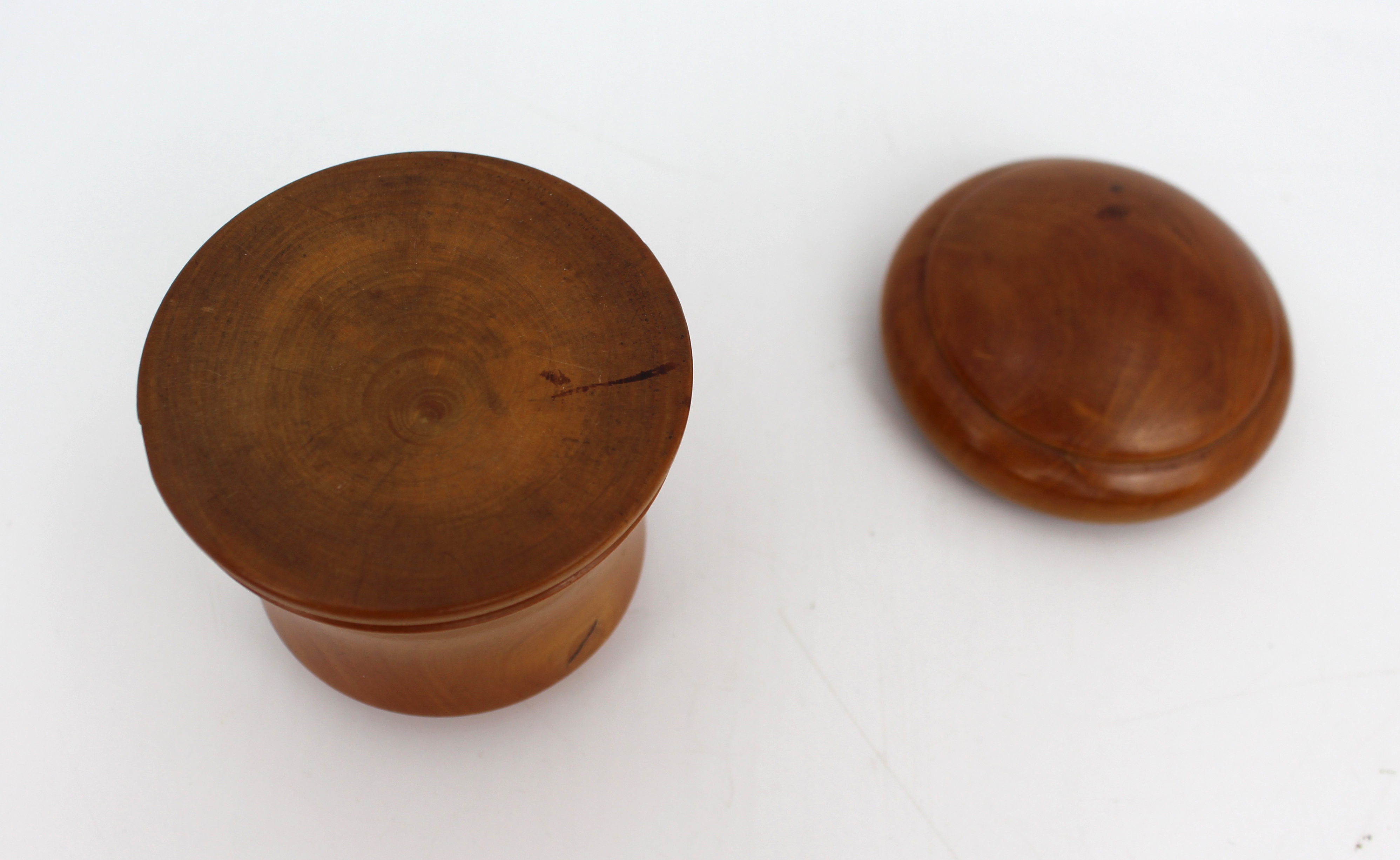 Turned Wooden Pot with Domed Lid, c.1900