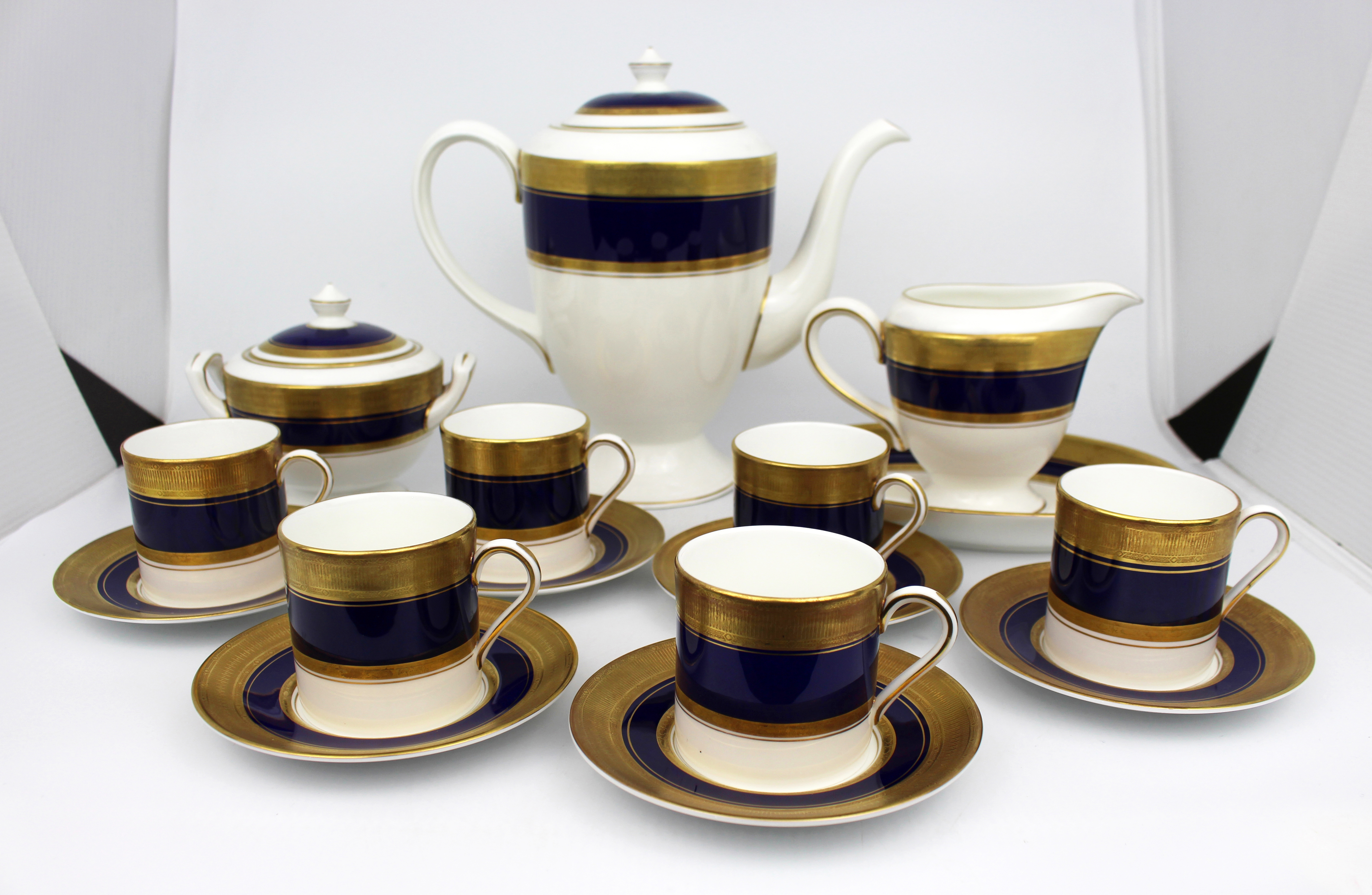 Royal Worcester Malvern Blue Coffee Service