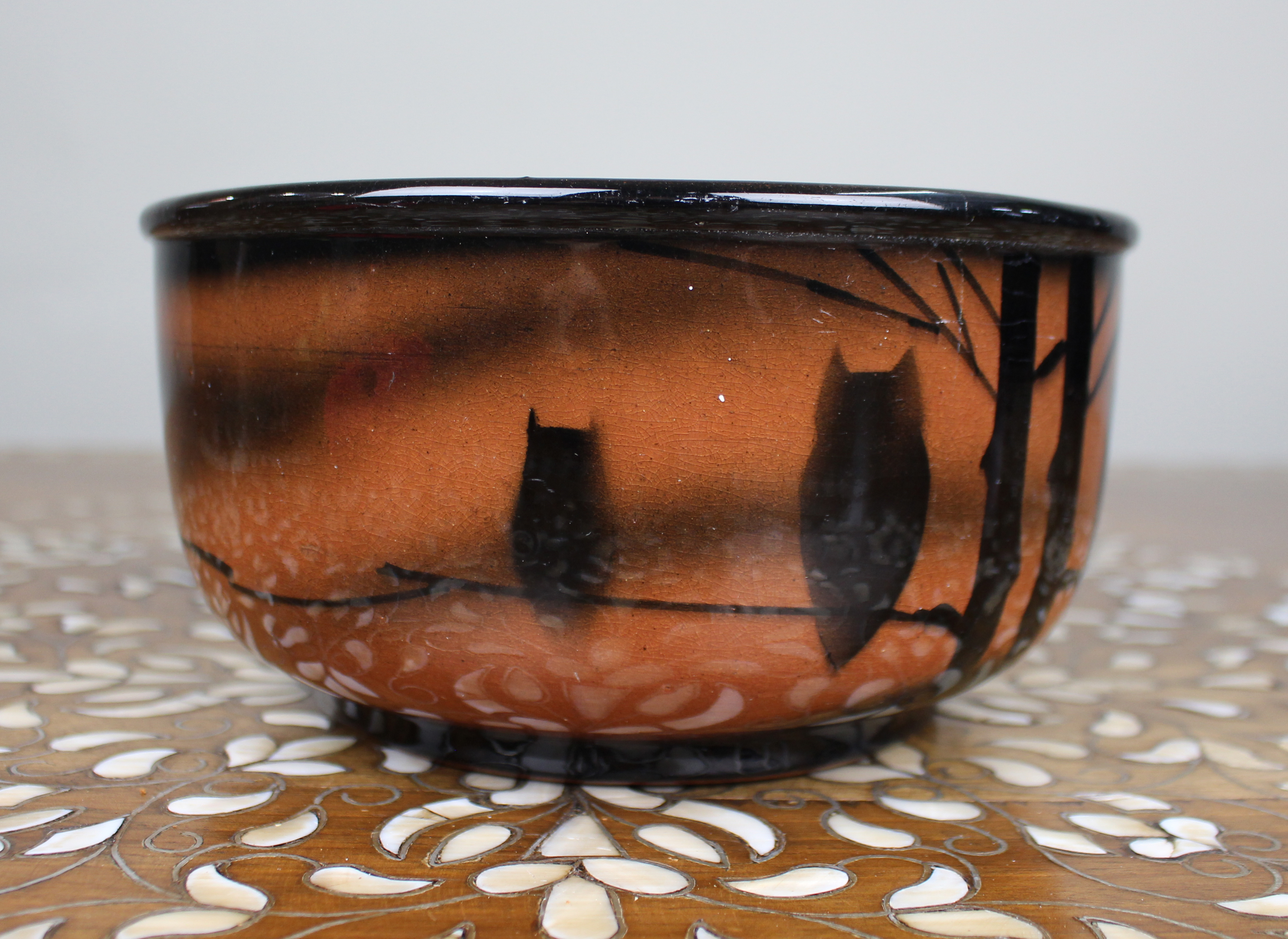 Studio Pottery Owl Bowl