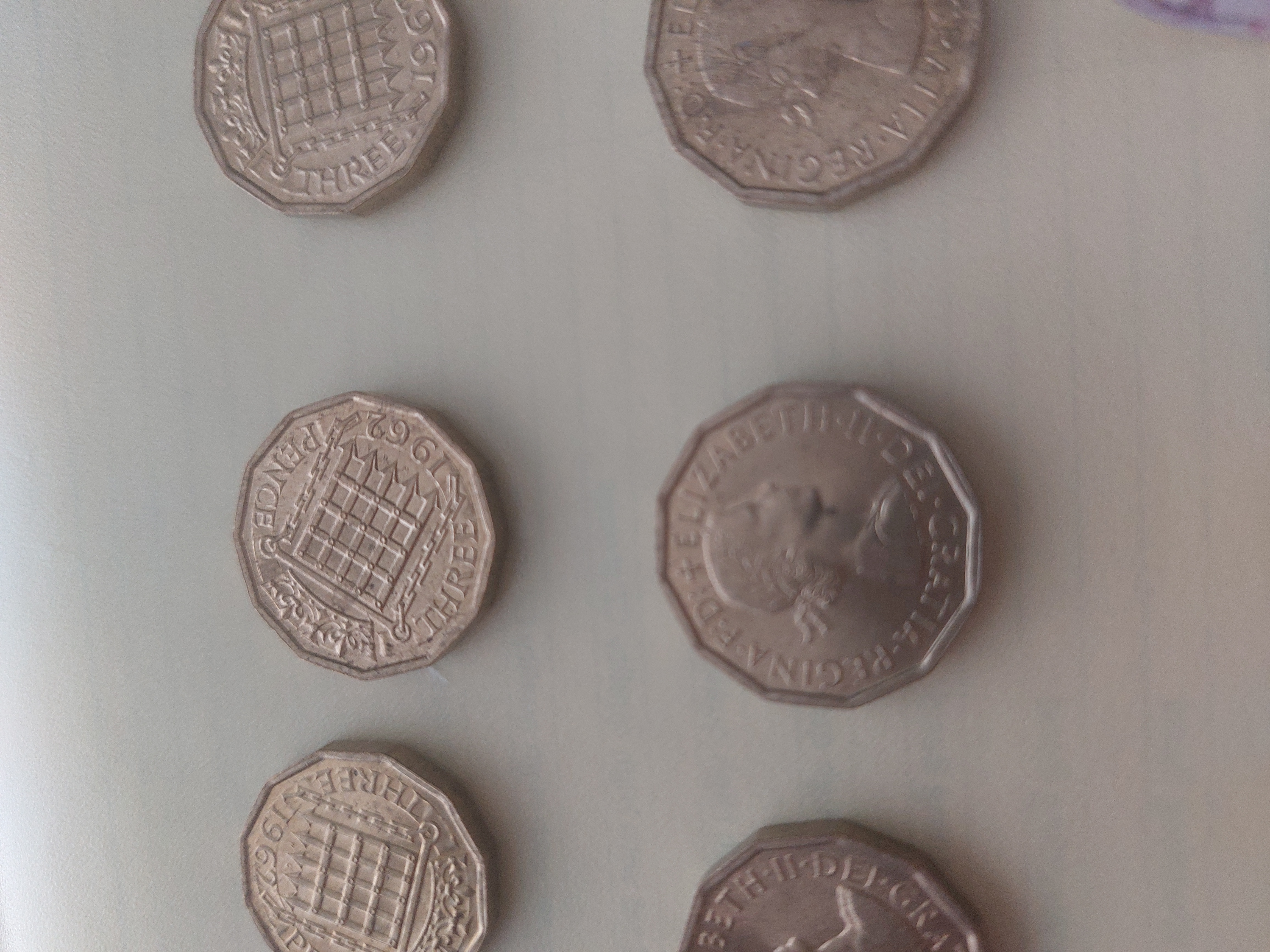 Threepenny Pieces x 14. 1962