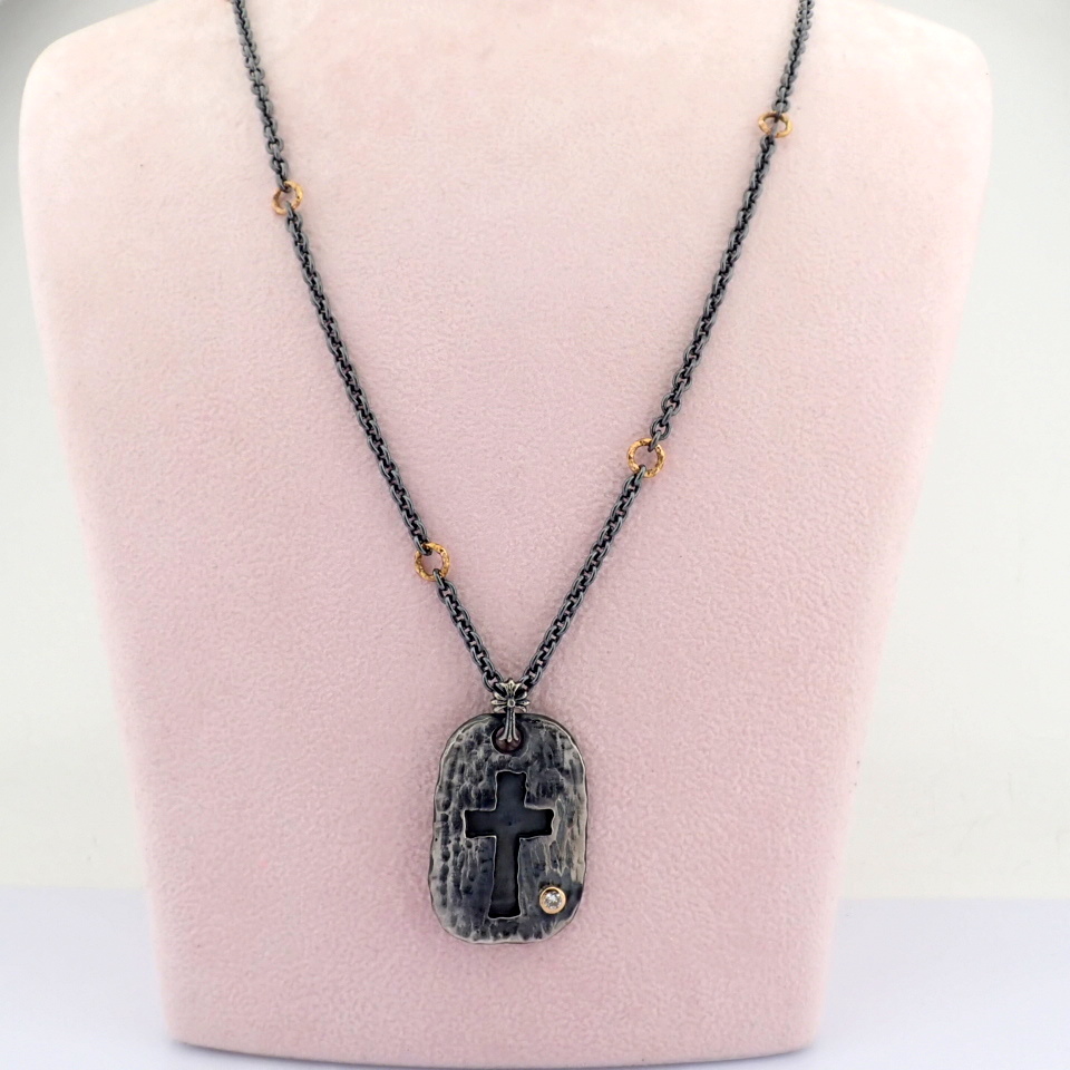 Natural Diamond 18K Yellow Gold Necklace