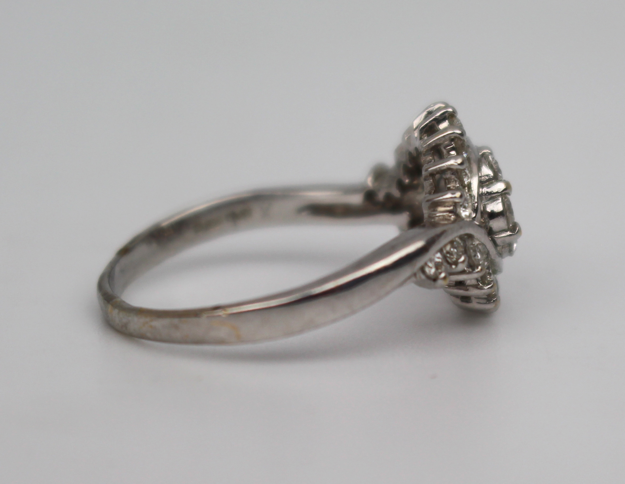 Elegant Diamond Fancy Cluster Ring - 18ct White Gold