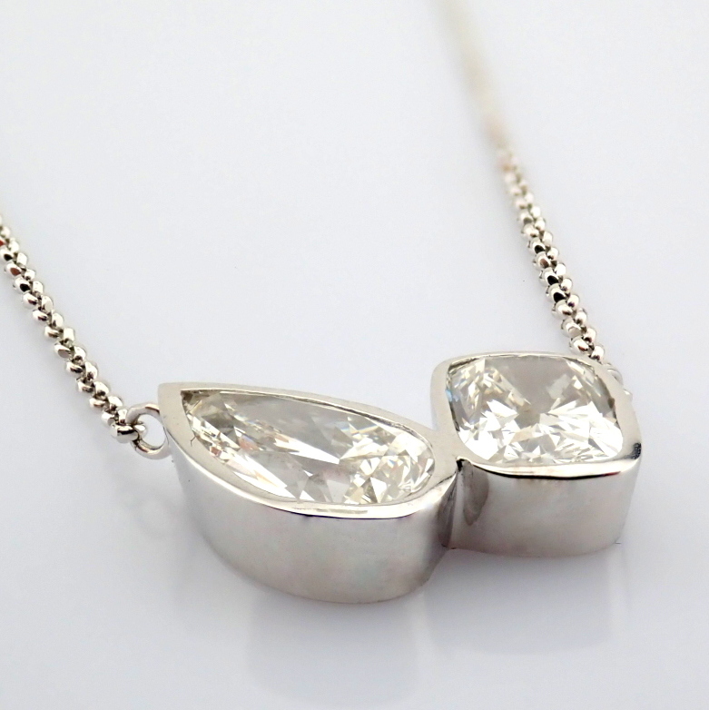 Cushion Cut Lab-Grown Diamond Necklace - 2.56 Total Carat (IGI Certified)