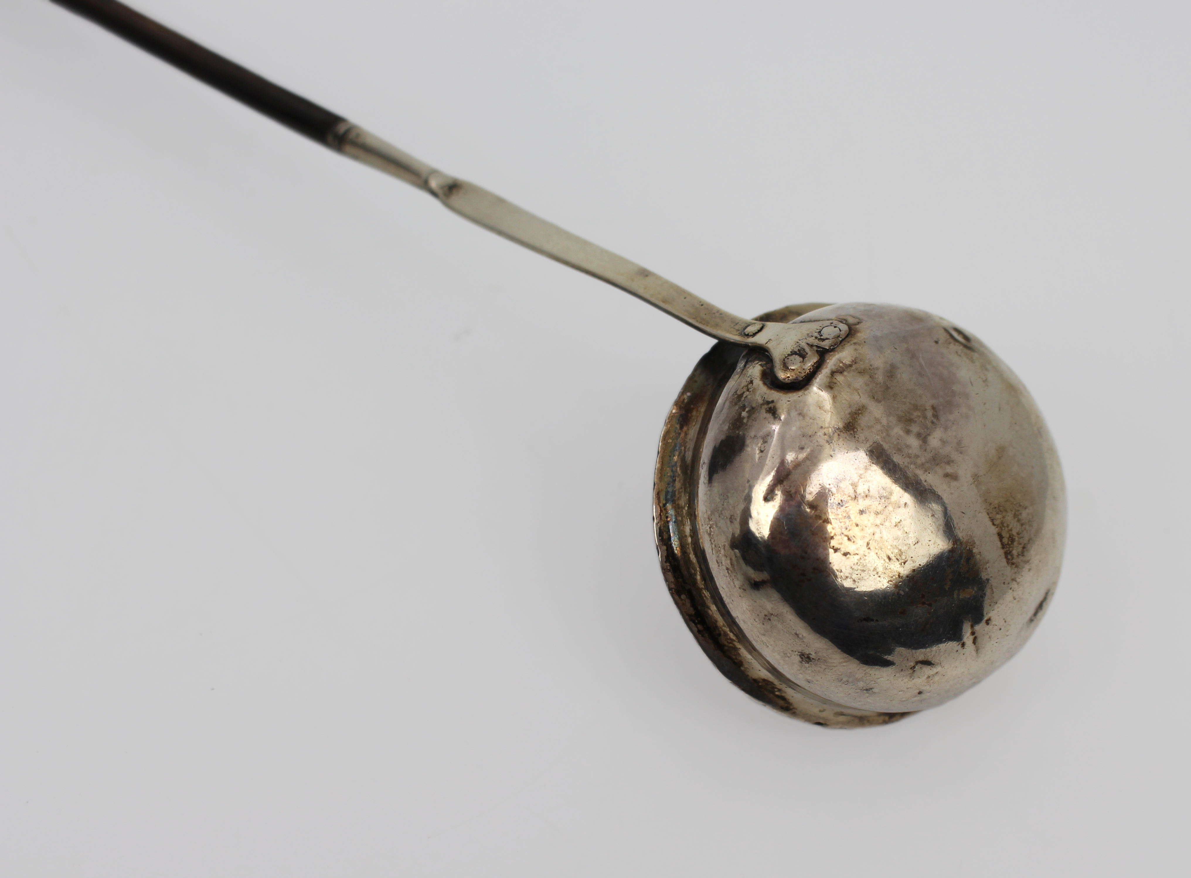 Antique Solid Silver & Macassar Ebony Punch / Toddy Ladle – Early 19th Century