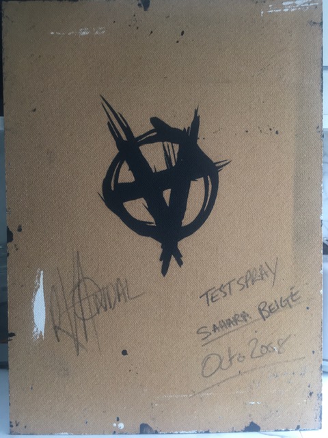 Rourke Van Dal(b1964) ‘Pissing Copper’, Spray Paint Stencil, Board, Signed, 1 Off Edition, 2008
