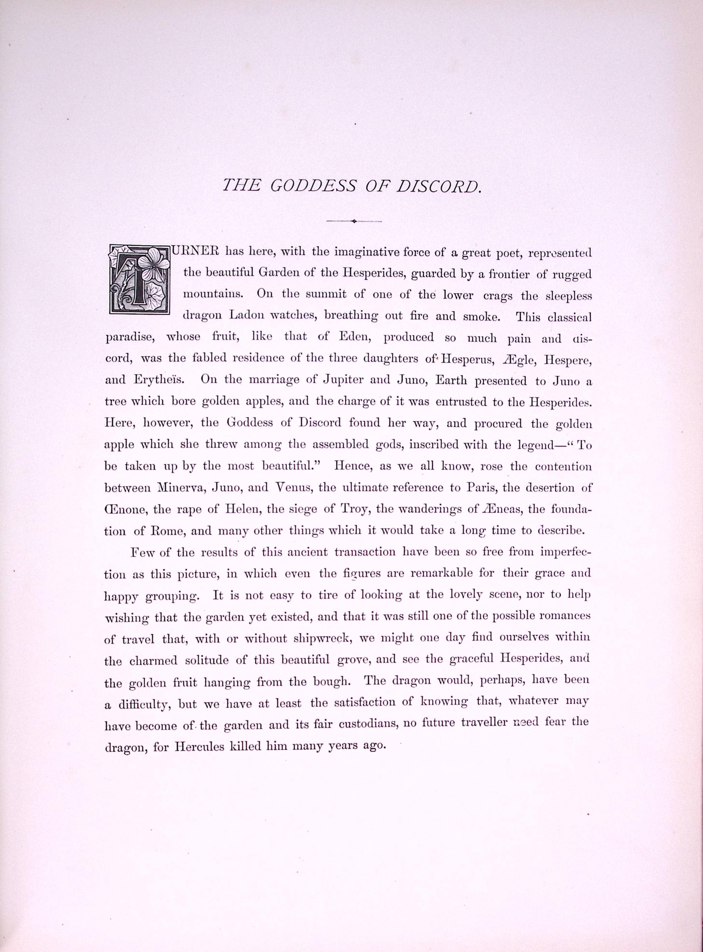 J.M.W Turner The Goddess of Discord Antique Steel Engraving-74-TR