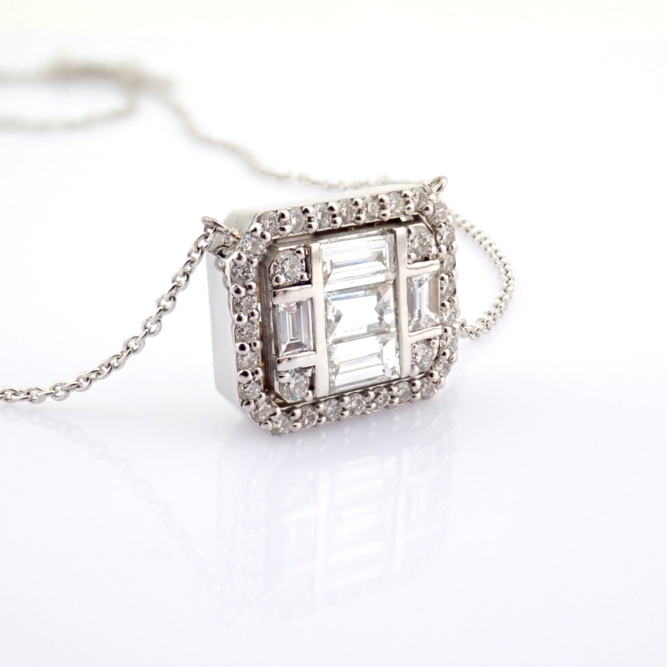 Natural Diamond 18K White Gold Necklace