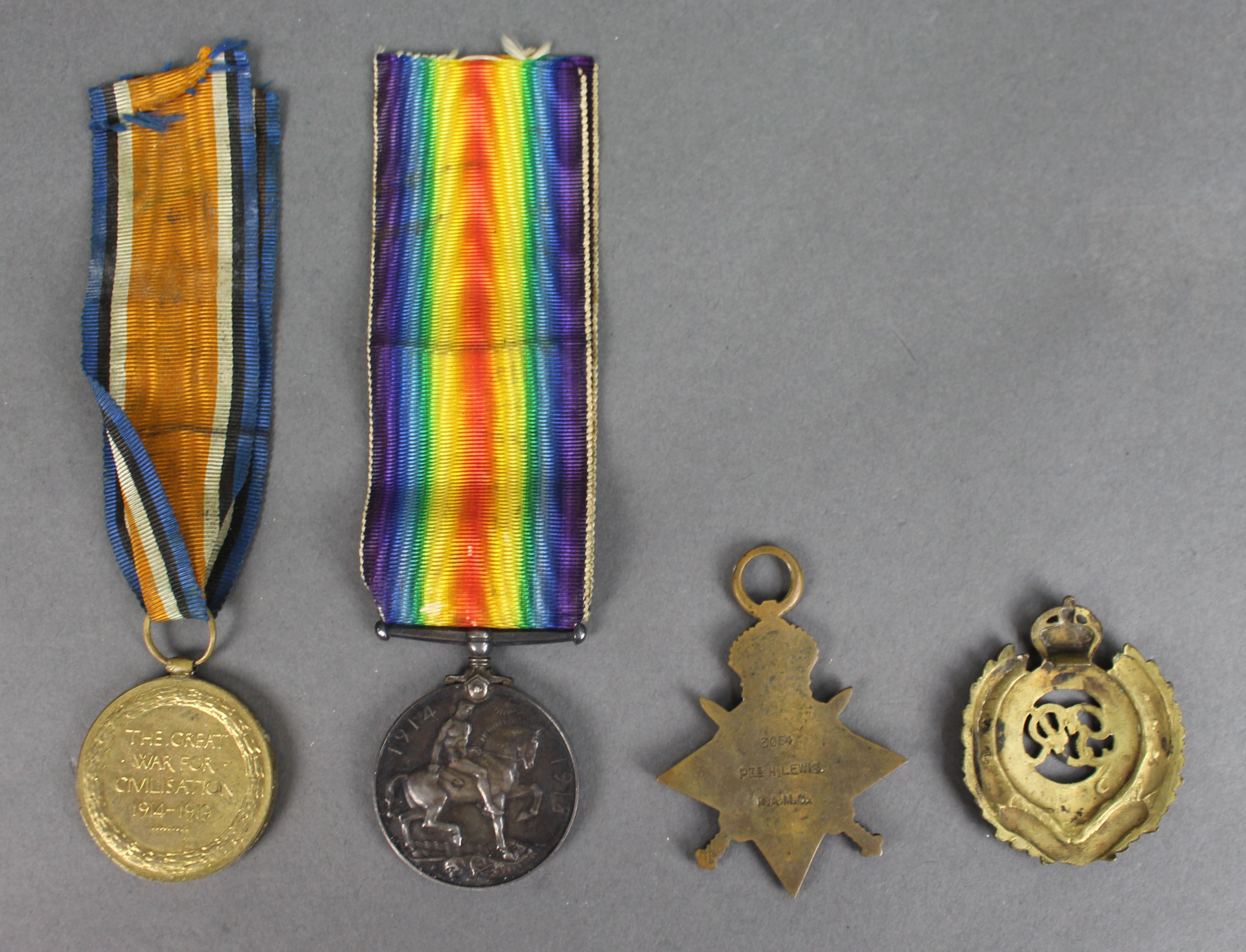 First World War British War Medal Group Pte H. Lewis, R.A.M.C.