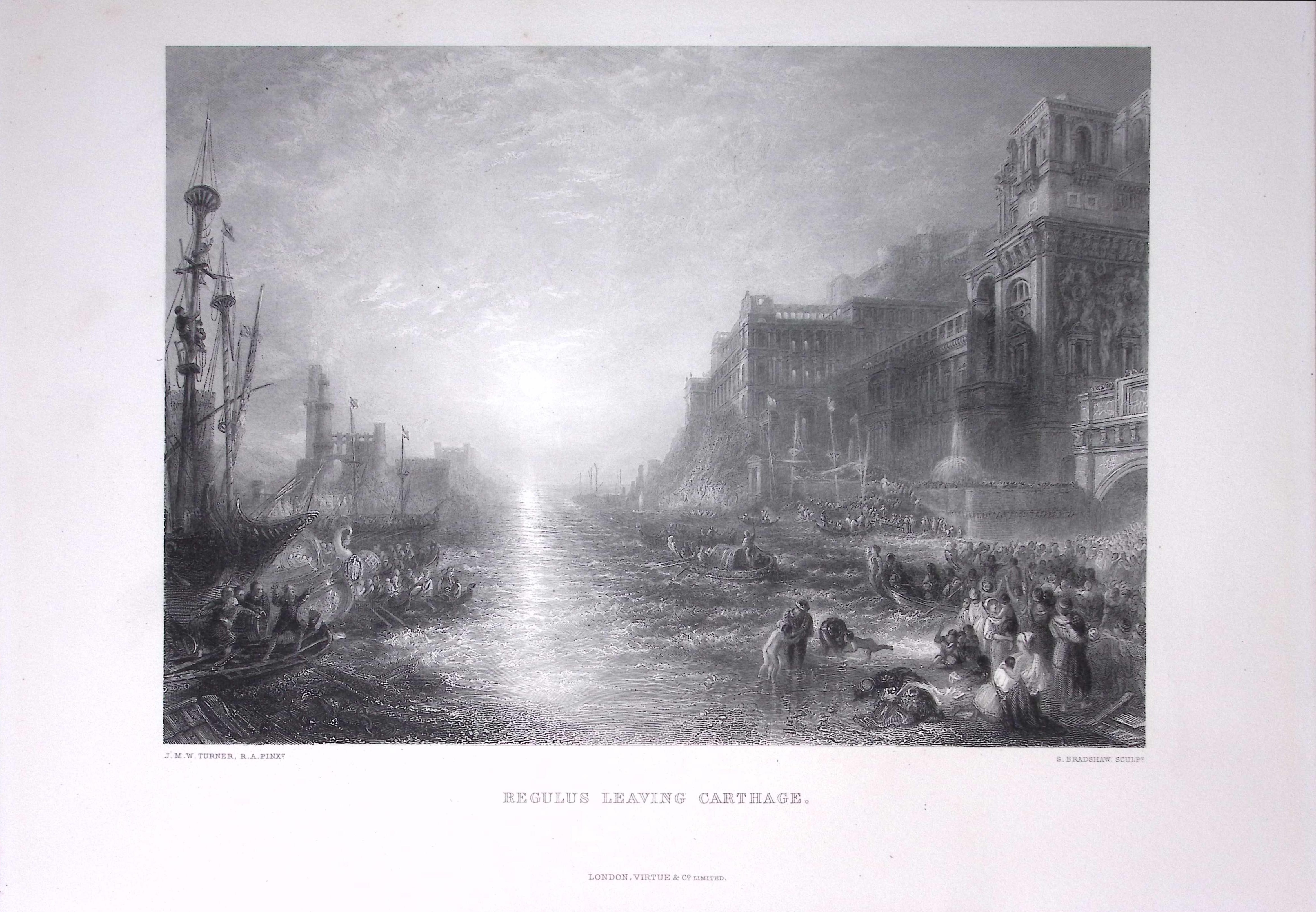 J.M.W Turner Mercury And Argus Antique Large Steel Engraving-20-TR