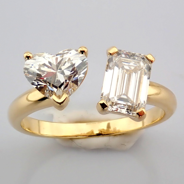 Heart Cut Lab-Grown Diamond Ring - 2.09 Total Carat (IGI Certified)