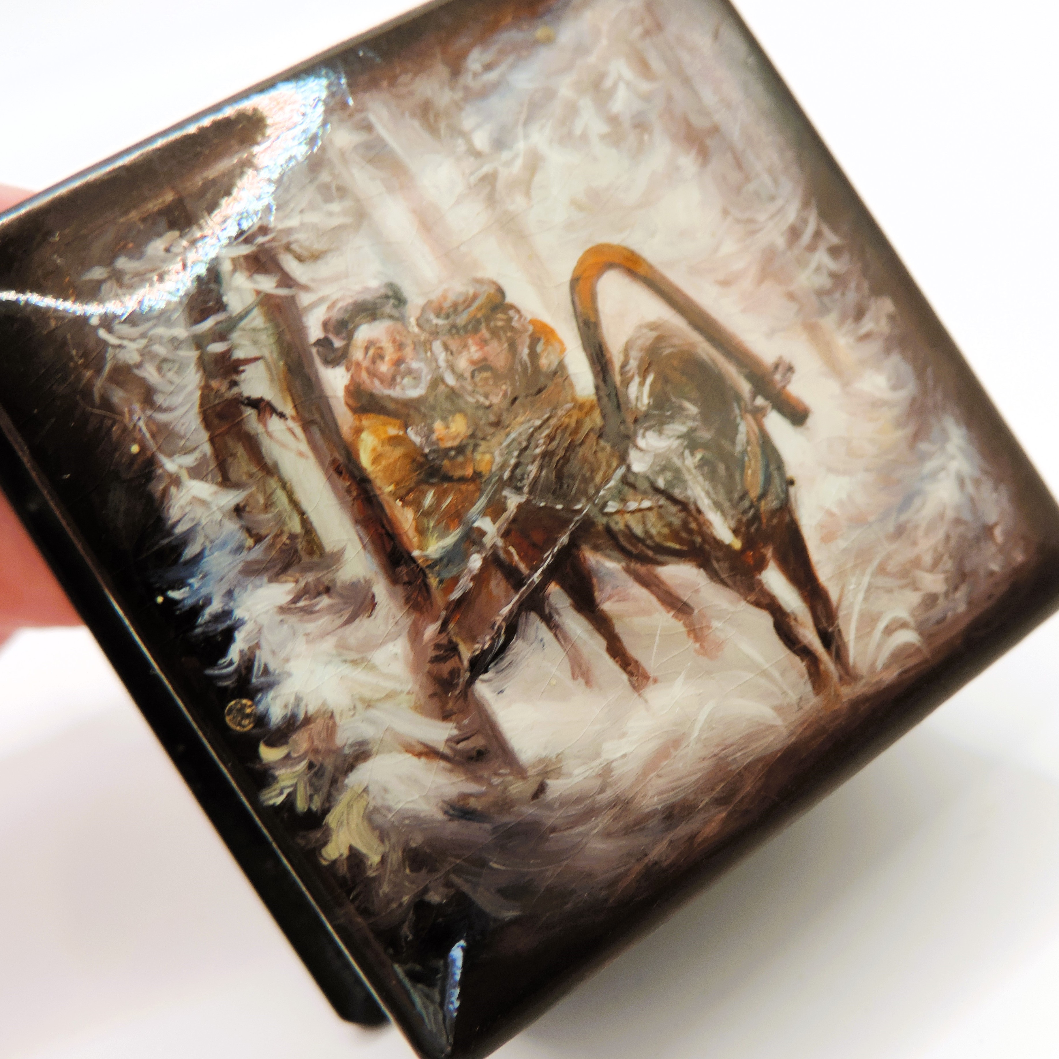  Vintage Russian Hand Painted Lacquer Box