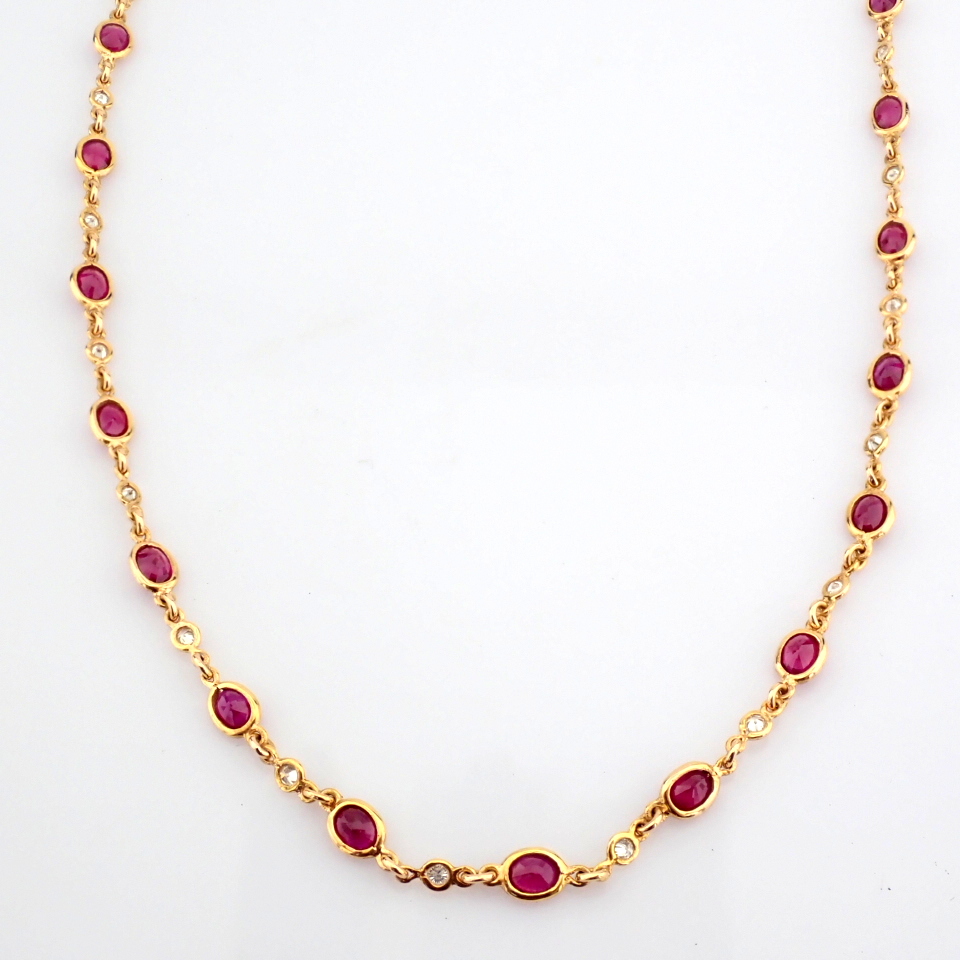 Natural Diamond 18K Rose/Pink Gold Necklace
