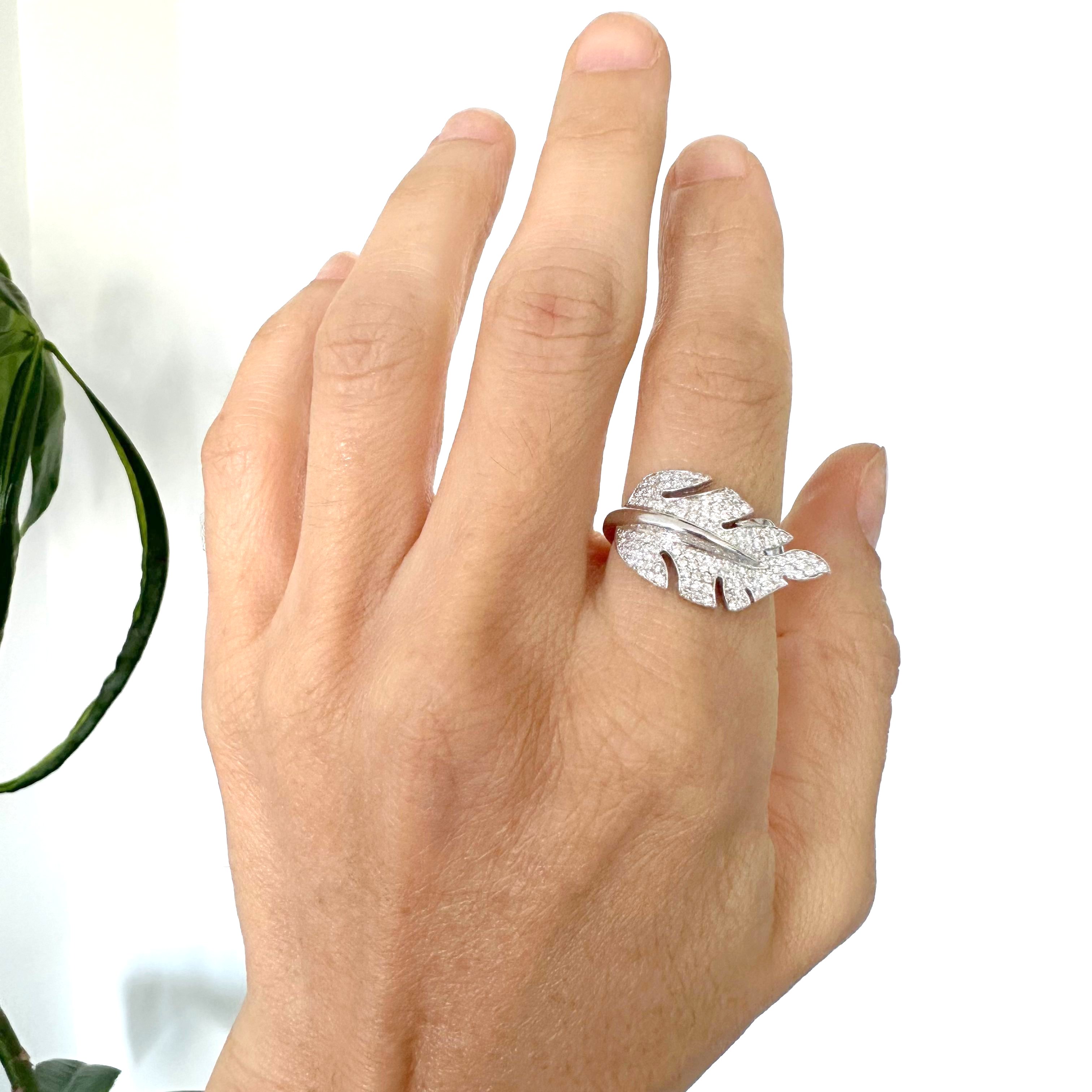 Natural Diamond 18K White Gold Ring