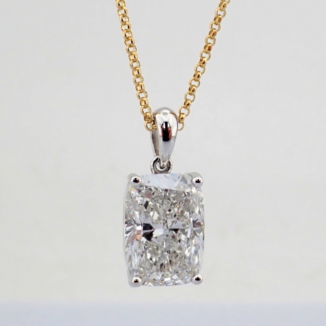 Cushion Cut Lab-Grown Diamond Necklace - 4.81 Total Carat (IGI Certified)