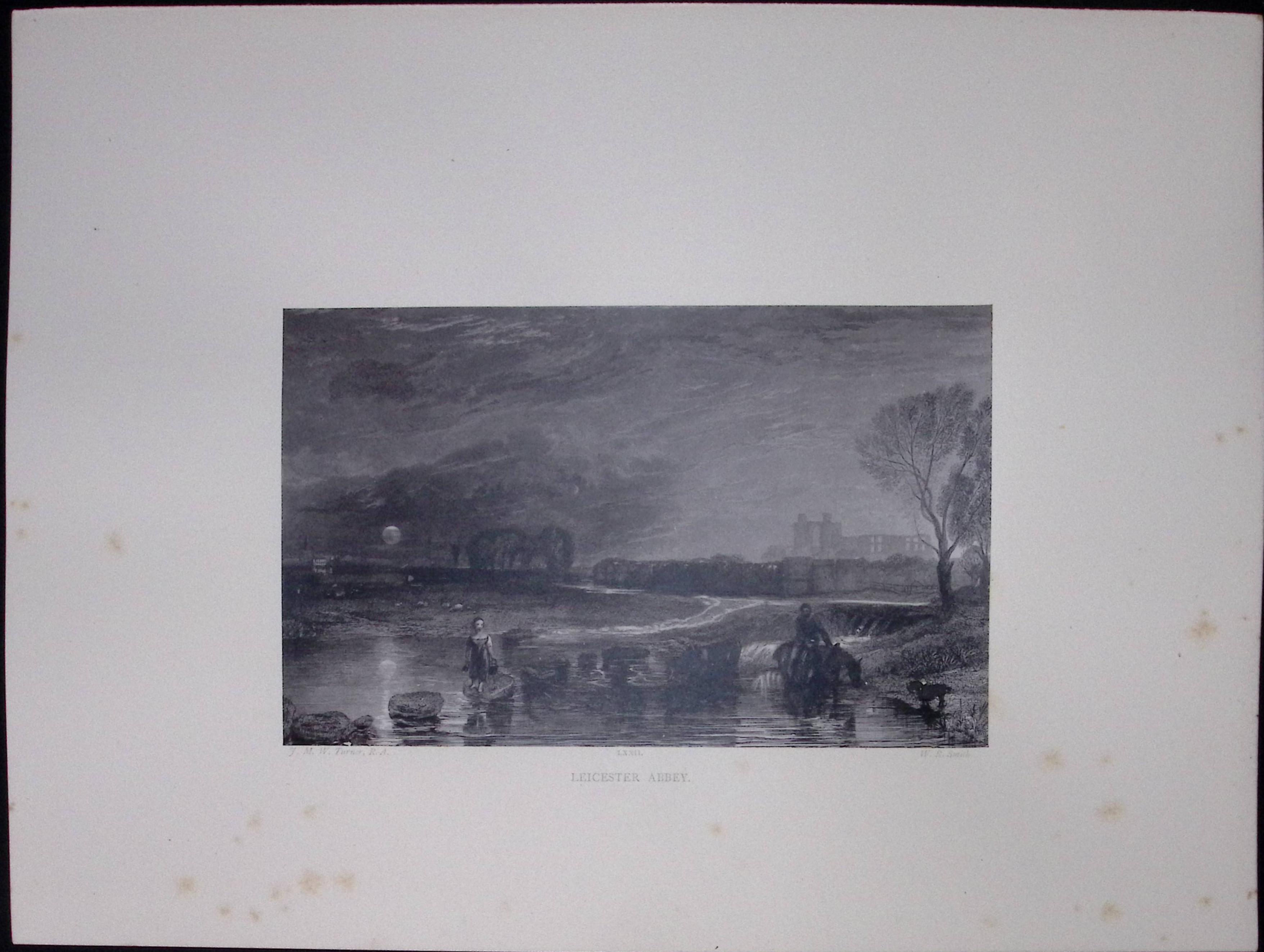 J.M.W Turner Rare “Leicester Abbey”  1873 Picturesque Views in England-32
