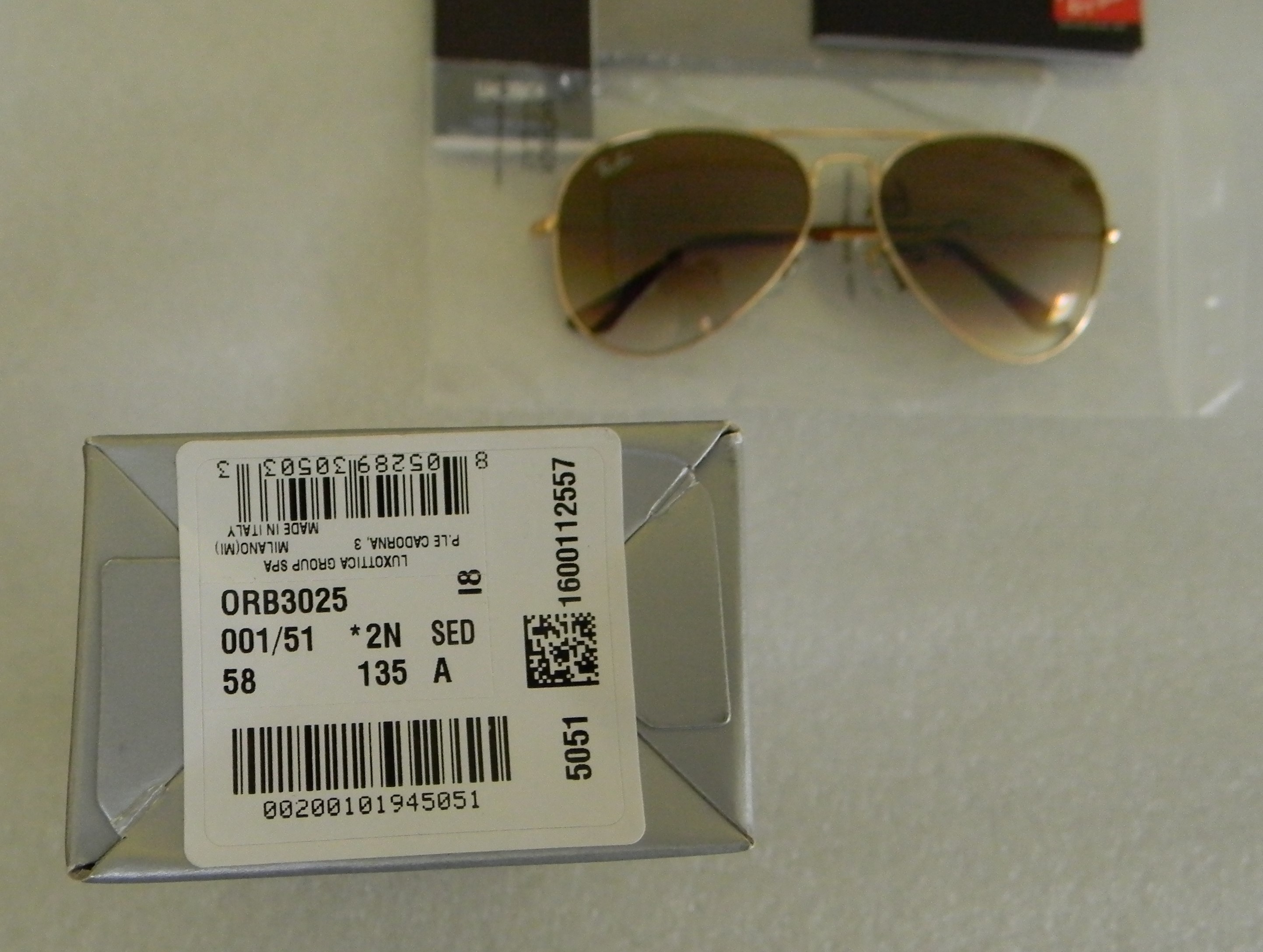 Ray Ban Sunglasses ORB3025 001/51 *2N