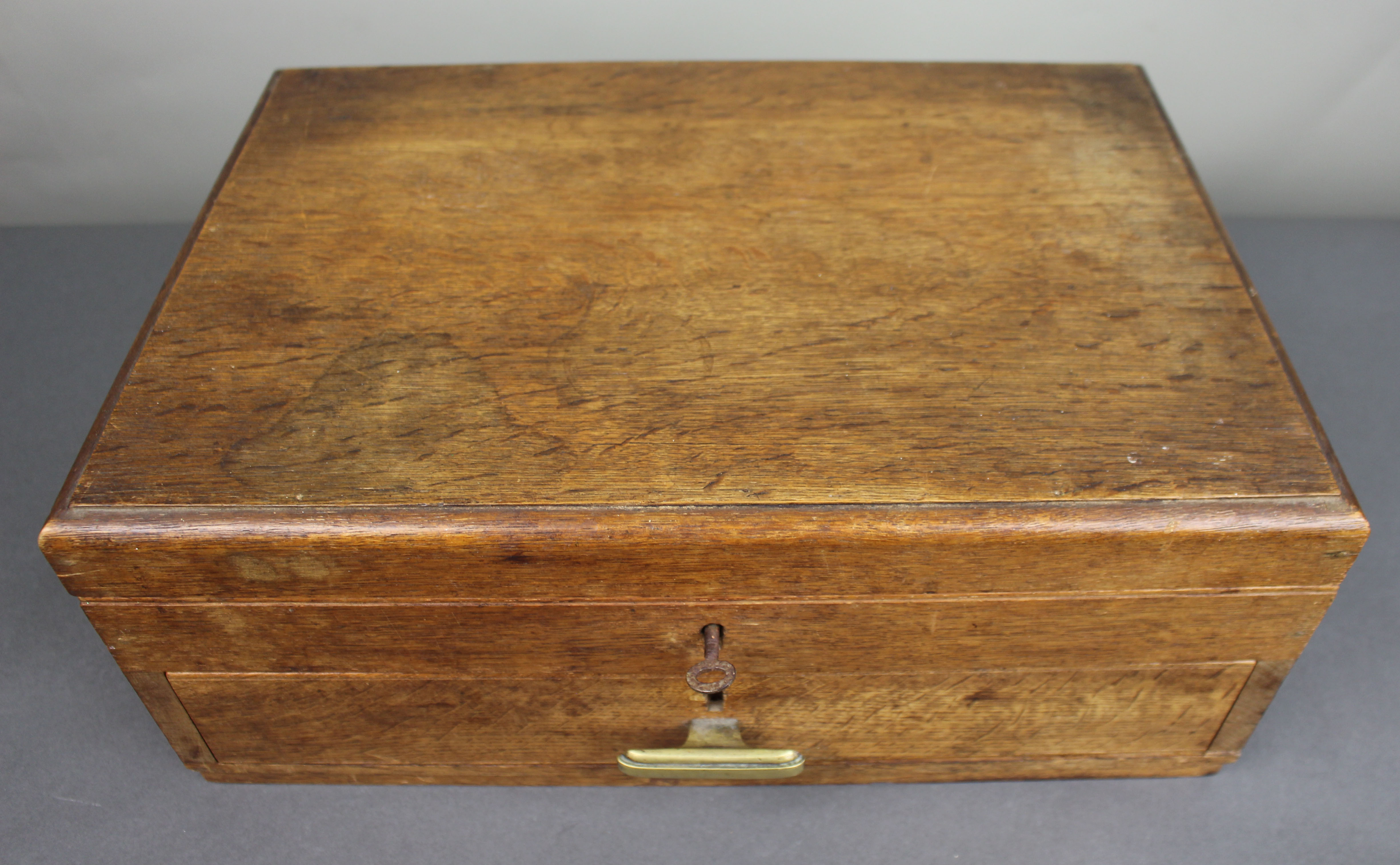 Antique Edwardian Oak Cutlery Box