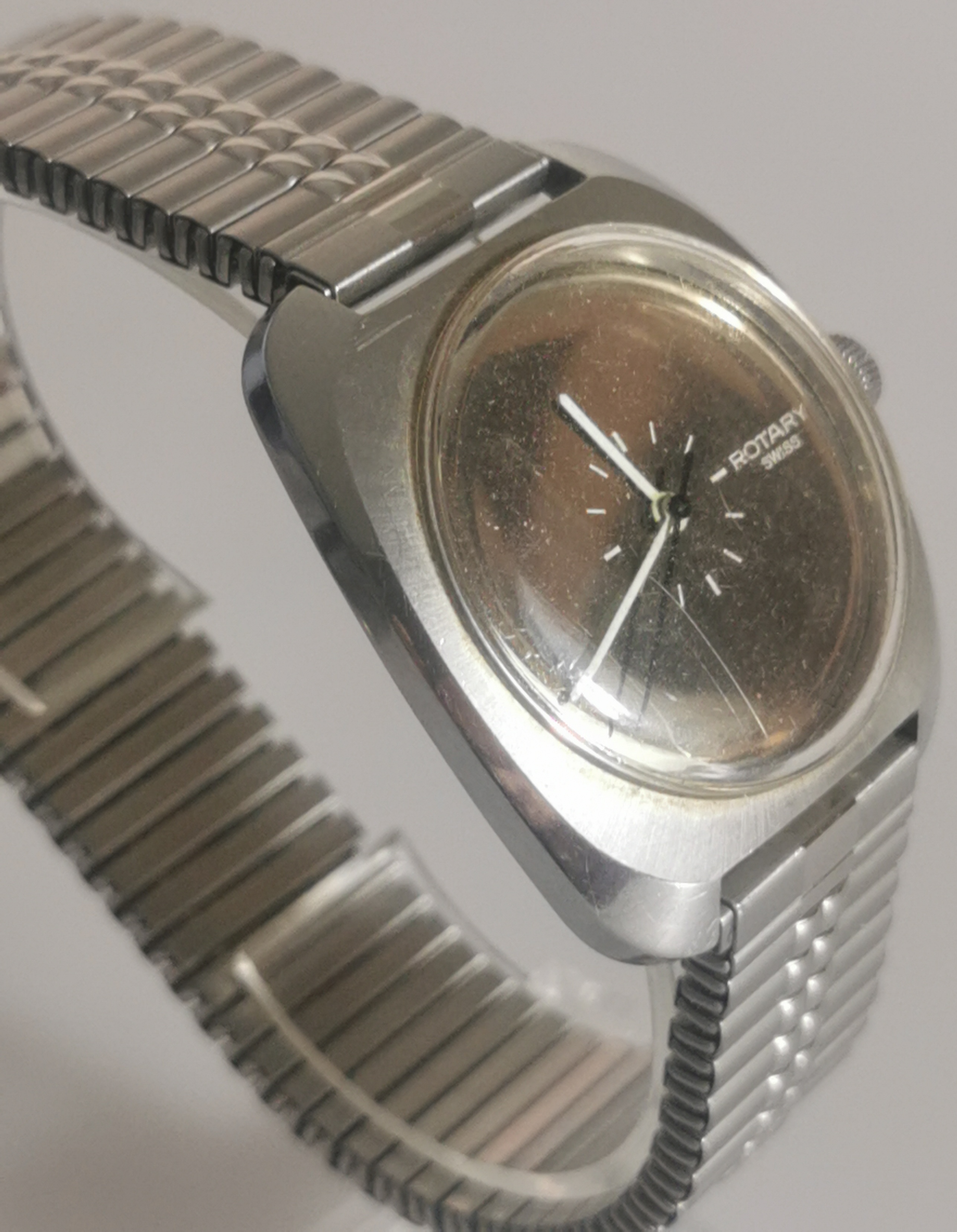 Vintage Rotary "Swiss" Mechanical Watch - 1970s Space-Age Style