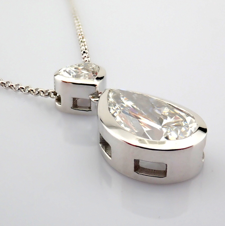 Pear Cut Lab-Grown Diamond Necklace - 3.48 Total Carat (IGI Certified)