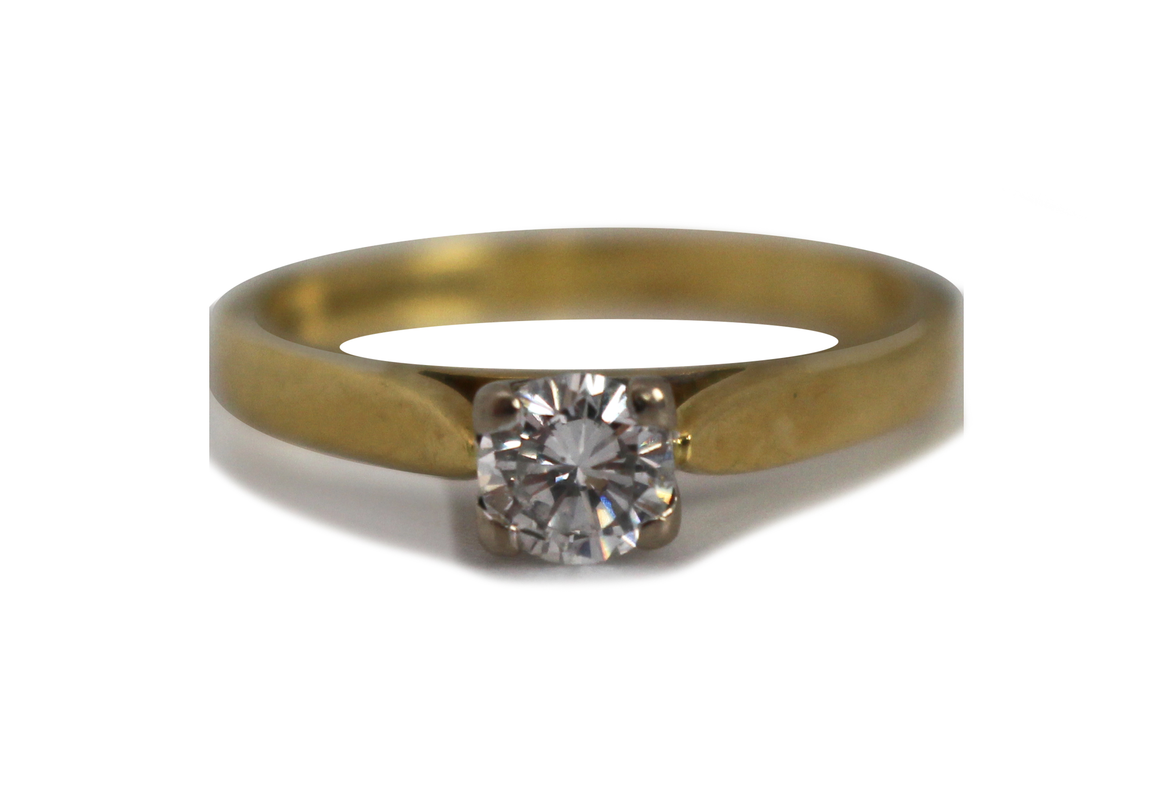 Diamond Solitaire Ring - 18ct Yellow Gold, 0.42ct Diamond