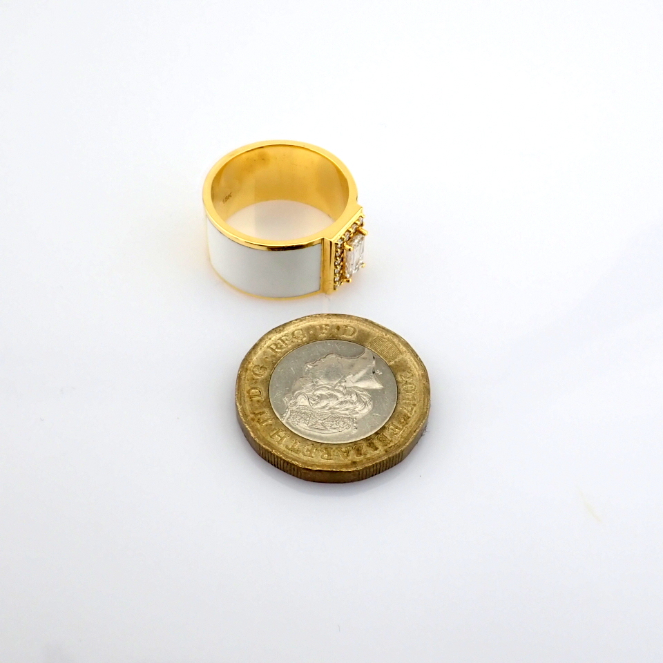 Natural Diamond 18K Yellow Gold Ring