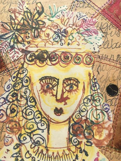 Grayson Perry (b.1960) Manner of ‘Untitled’ Portrait of A Lady, Mixed Media and Collage, Framed