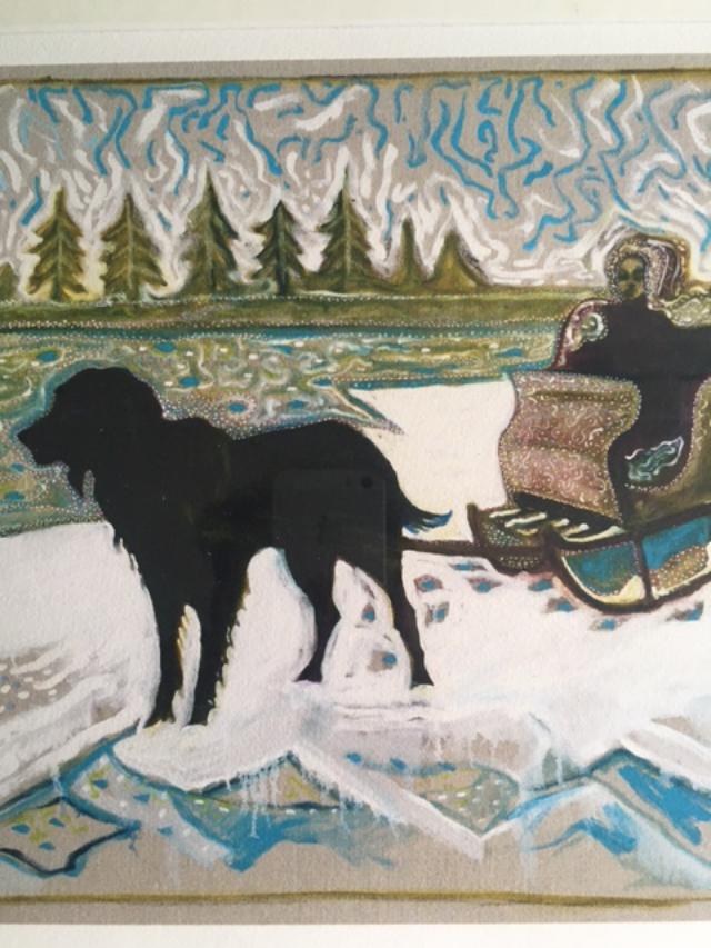 Billy Childish(b1959)'Dog Sleigh' Signed, Editioned, Pigment Print, Framed, 2013