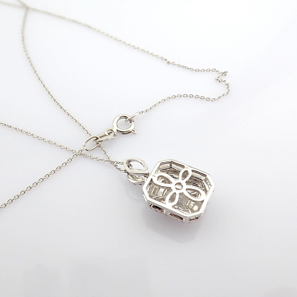 Natural Diamond 18K White Gold Necklace