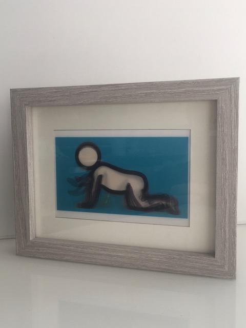 Julian Opie (1958-) 3D Lenticular Moving Image, in Colours ‘Dino Crawling’ Framed, 2012
