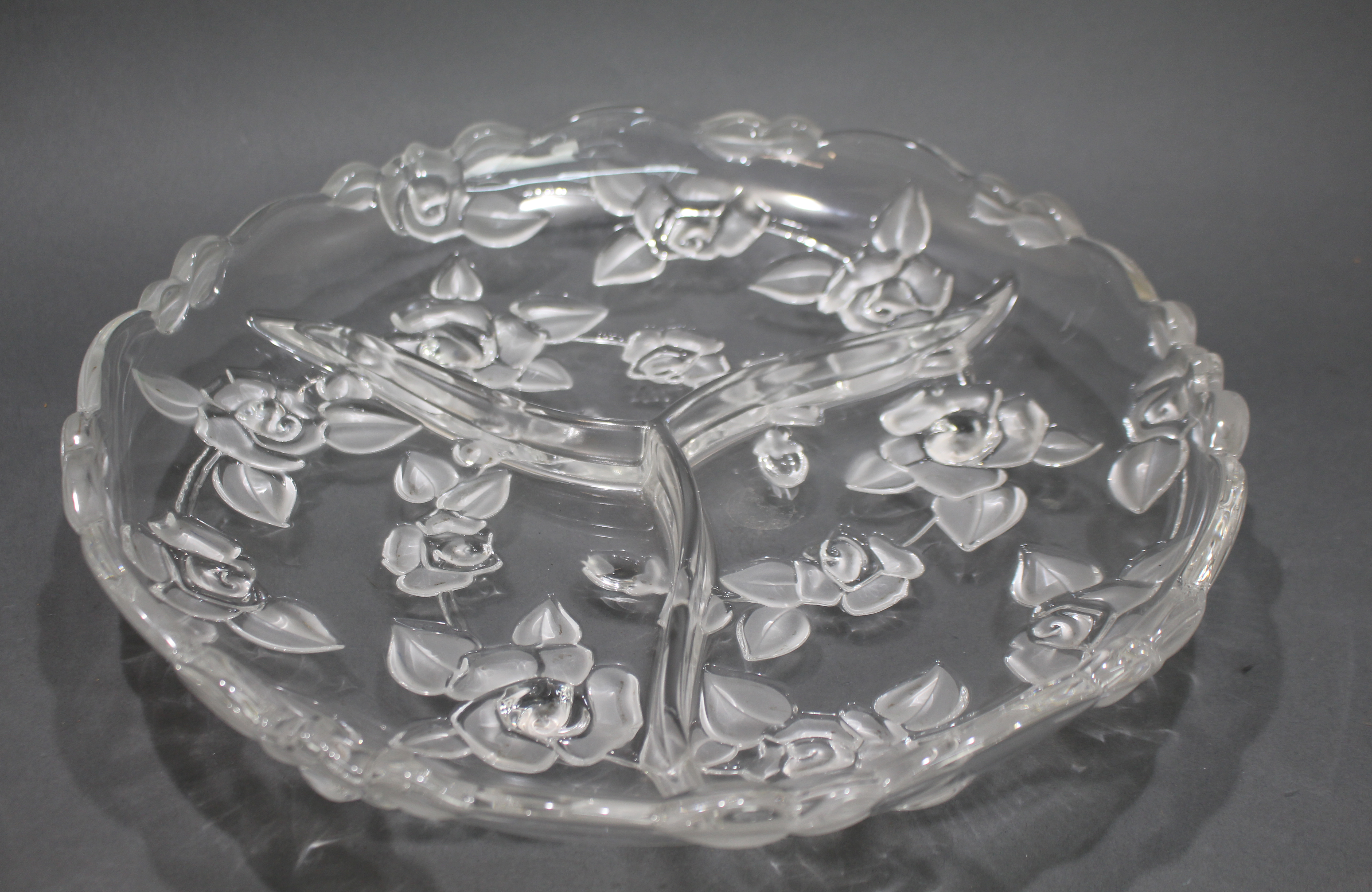 Large Crystal Vintage Italian Hors d'oeuvres Plate