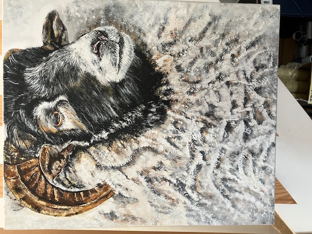 2 Ram Oil Paintings On Canvas. Artist Is Miranda Assink